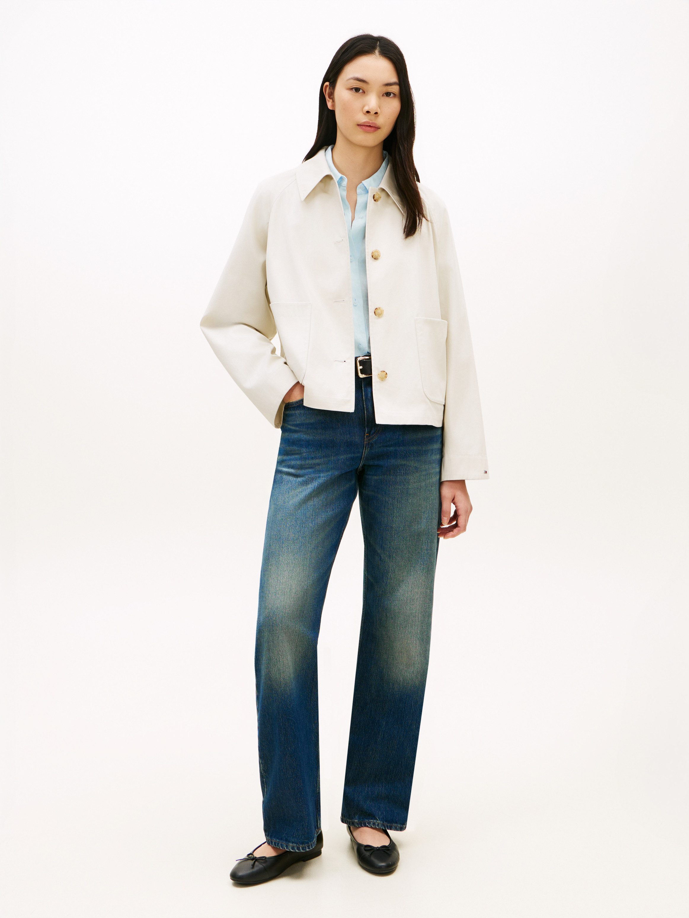 Tommy Hilfiger Kurzjacke COTTON SHORT JACKET mit aufgesetzten Taschen, Relaxed Fit