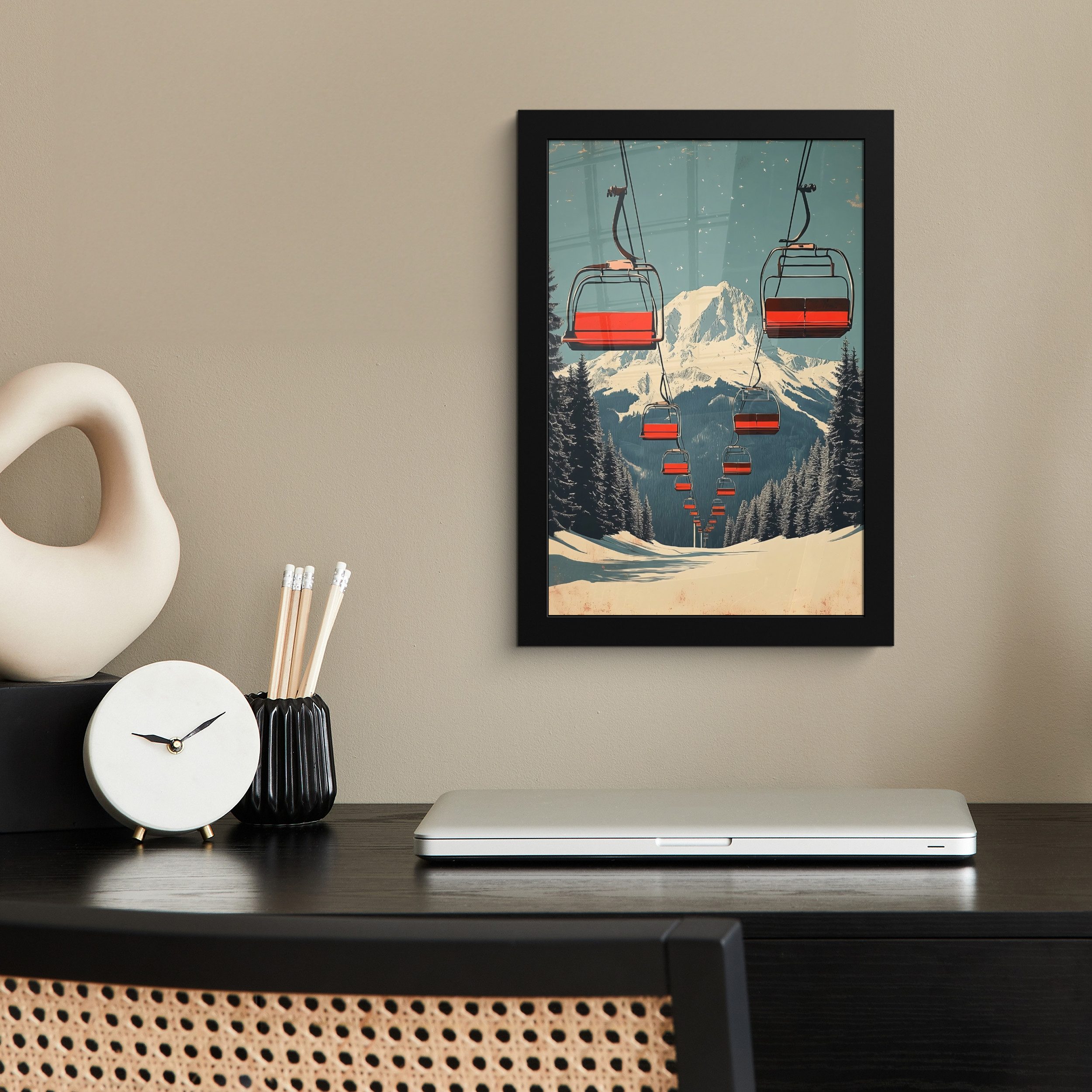 MuchoWow Poster Schnee - Skilift - günstig online kaufen