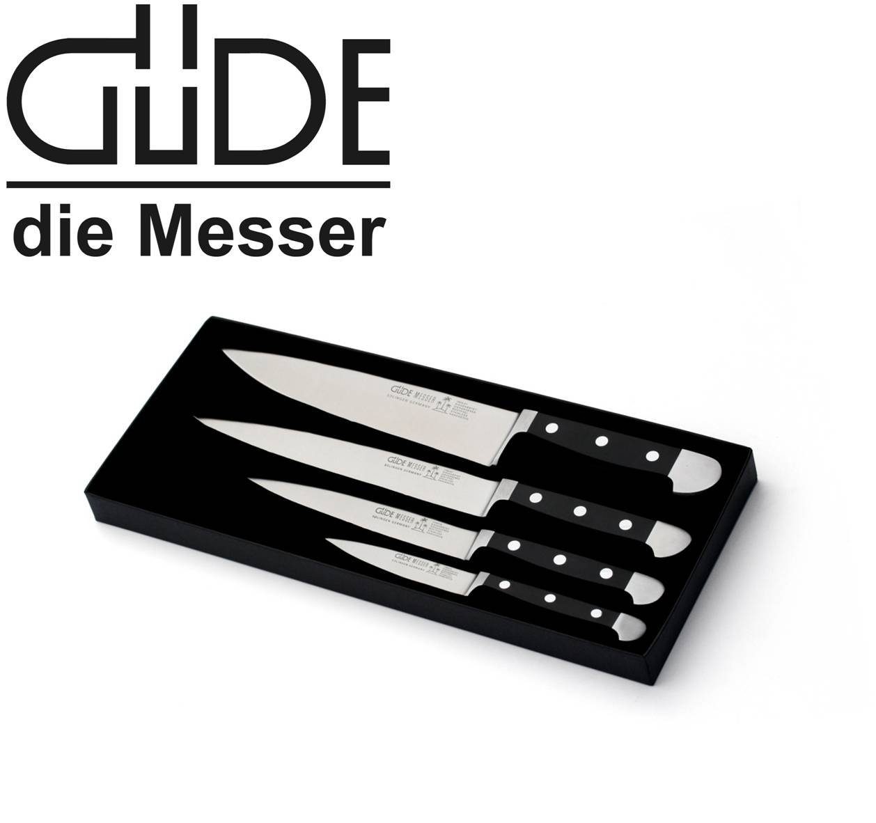 Güde Messer Solingen Messer-Set Güde 4-teiliges Messer Set geschmiedet, Serie Alpha