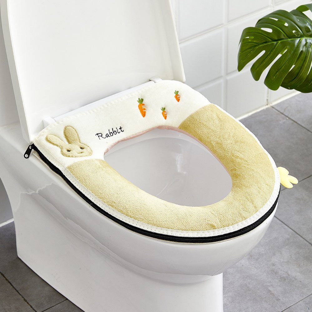 Universeller dicker WC-Bezug, gestrickter Griff, WC-Sitzbezug