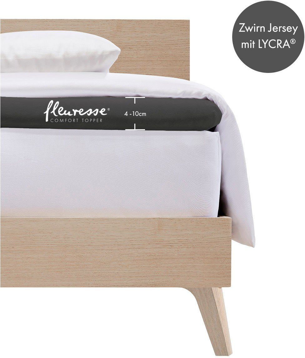 fleuresse Натяжные простыни Topper, Jersey-Elasthan, Gummizug: rundum, (1 Stück), aus Jersey-Elasthan, für eine Matratzenhöhe bis 10 cm