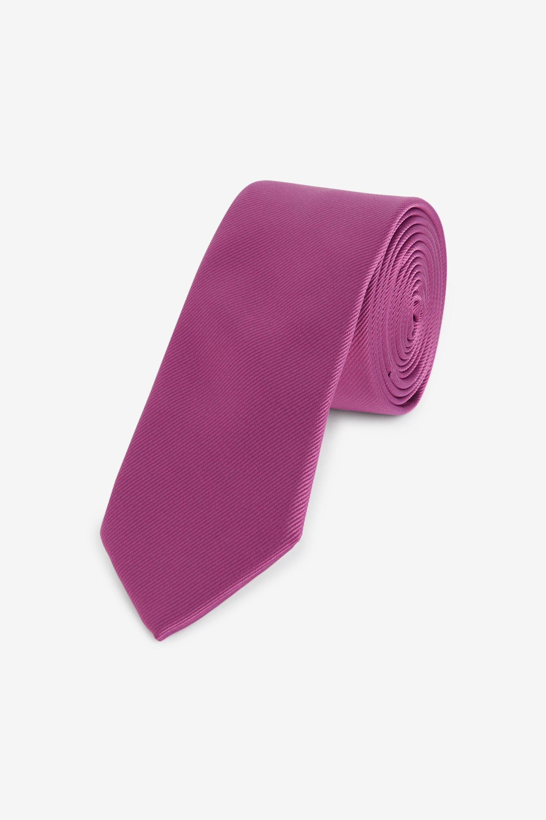 Next Krawatte Schmale Twill-Krawatte (1-St) Dark Pink