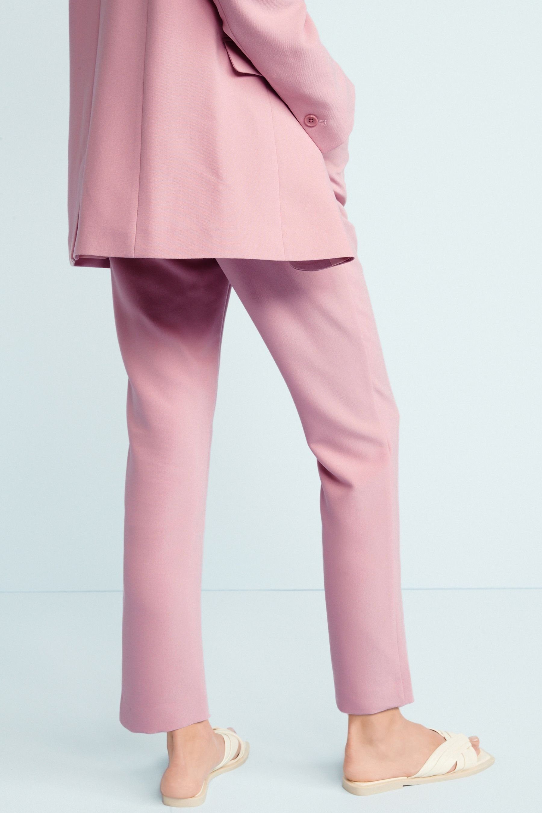 schmal Next Stoffhose zulaufendem Hose Elegante Pink Bein mit Light (1-tlg)