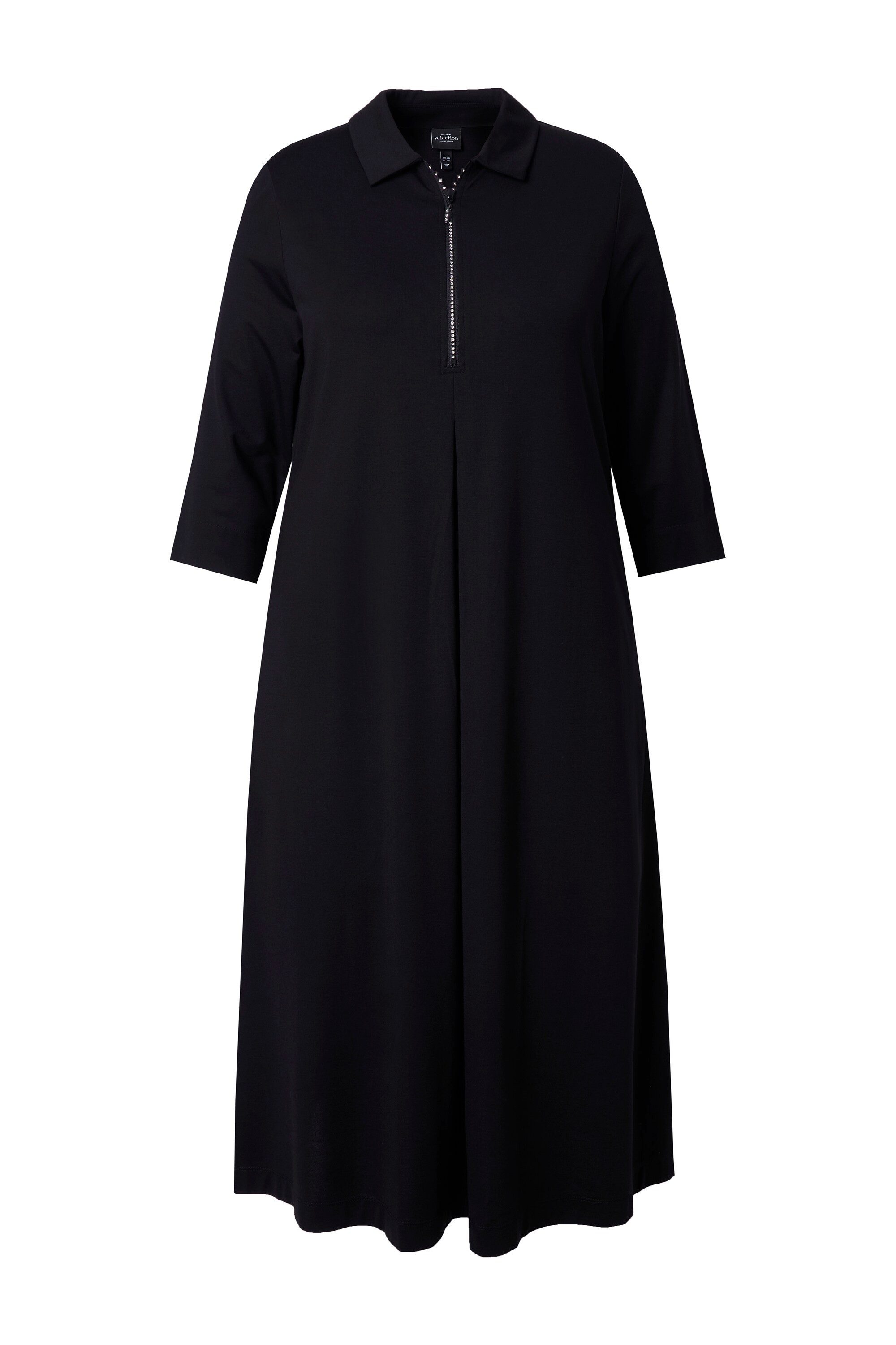 Ulla Popken Midikleid Puntokleid Glitzer-Reißverschluss 3/4-Arm günstig online kaufen