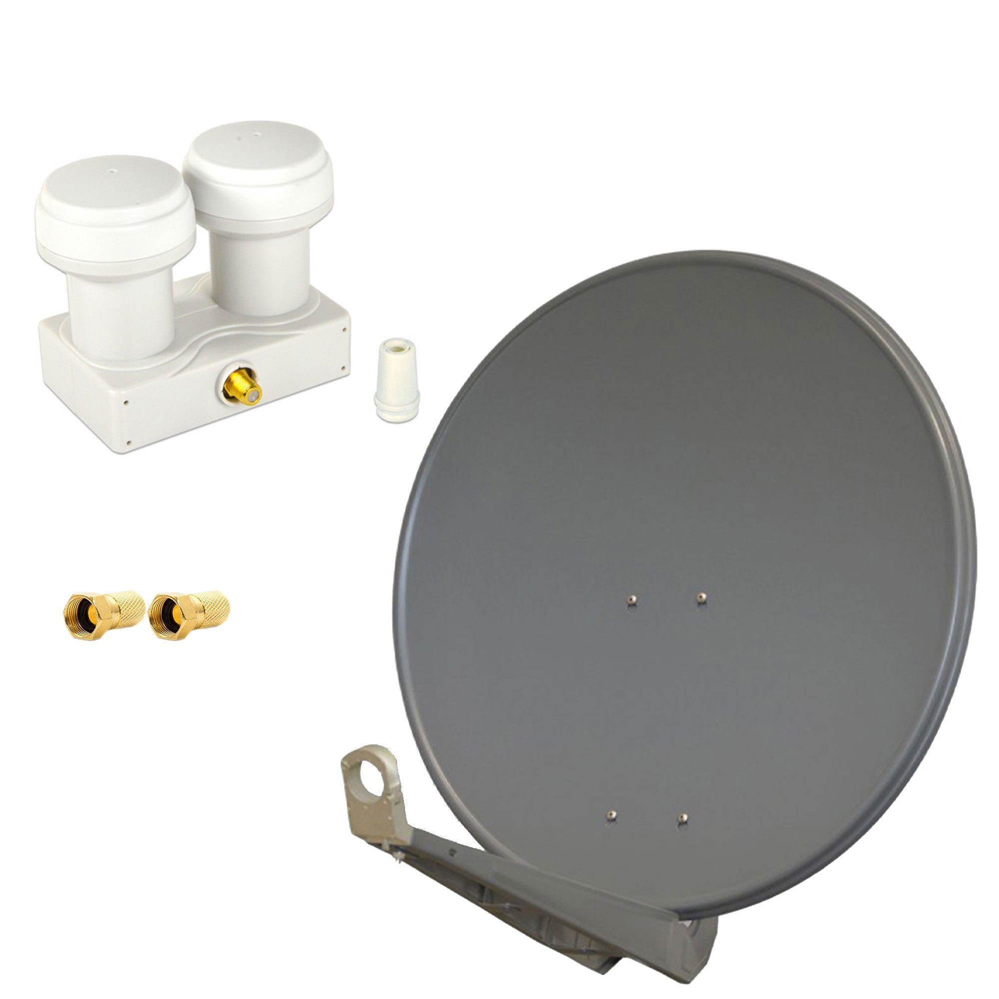 PremiumX DELUXE80 Alu 80cm SAT Schüssel Anthrazit Monoblock Single SAT-Antenne