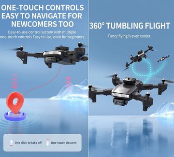OBEST RC Quadcopter 3D Flip, Kopflos Modus, Mini 360° Hindernisvermeidung Drohne (4K, mit FPV Live Übertragung Höhenhaltung, 24-30 Minuten Flugzeit)