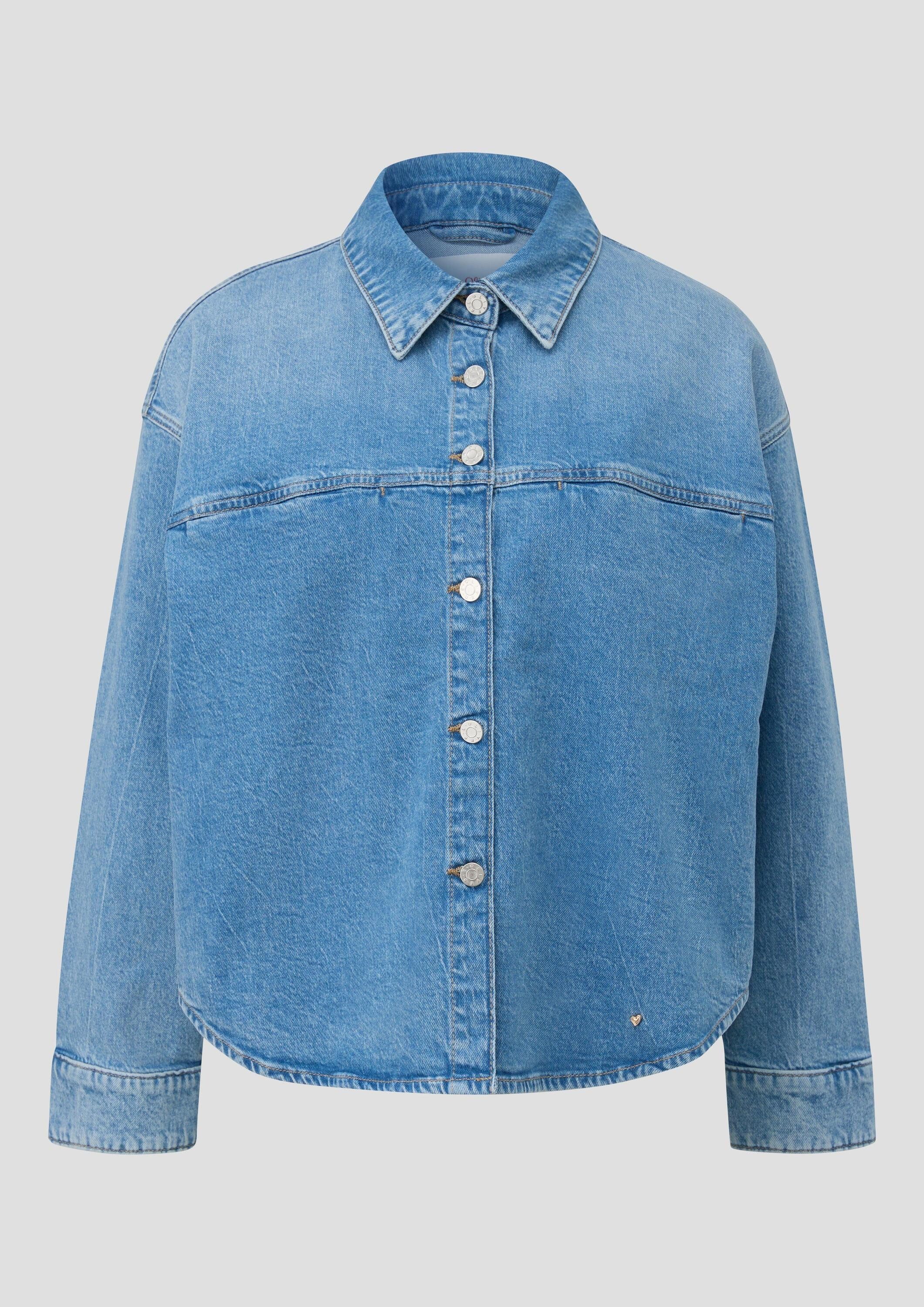s.Oliver Hemdjacke Indoor-Jacke Oversized Denim-Jacke mit Hemdkragen und Brusttasche