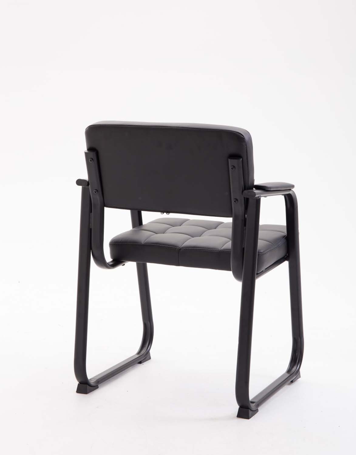 TPFLiving Besucherstuhl Canam - gepolsterter Sitzfläche: matt Metall Wohnzimmerstuhl), - schwarz (Küchenstuhl hochwertig schwarz Esszimmerstuhl mit Gestell: Sitzfläche Kunstleder - Konferenzstuhl 