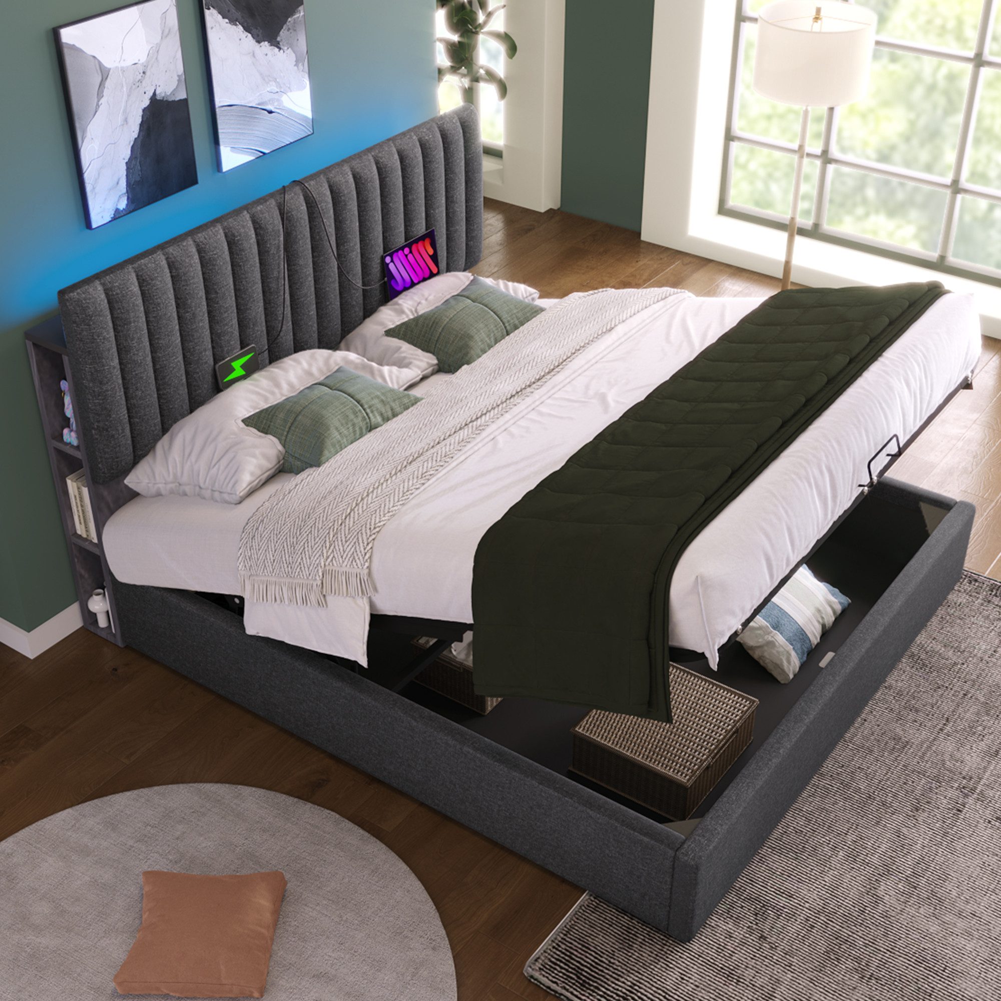 BlingBin Boxspringbett Polsterbett (Doppelbett LED App-Control günstig online kaufen