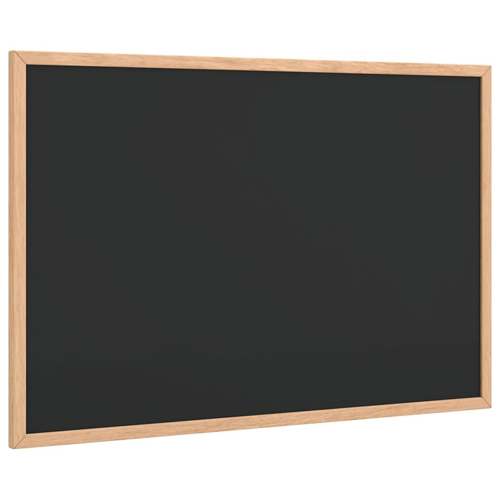 Pinnwand Kreidetafel mit Rahmen aus massivem Kiefernholz Schwarz 60 x 40 cm