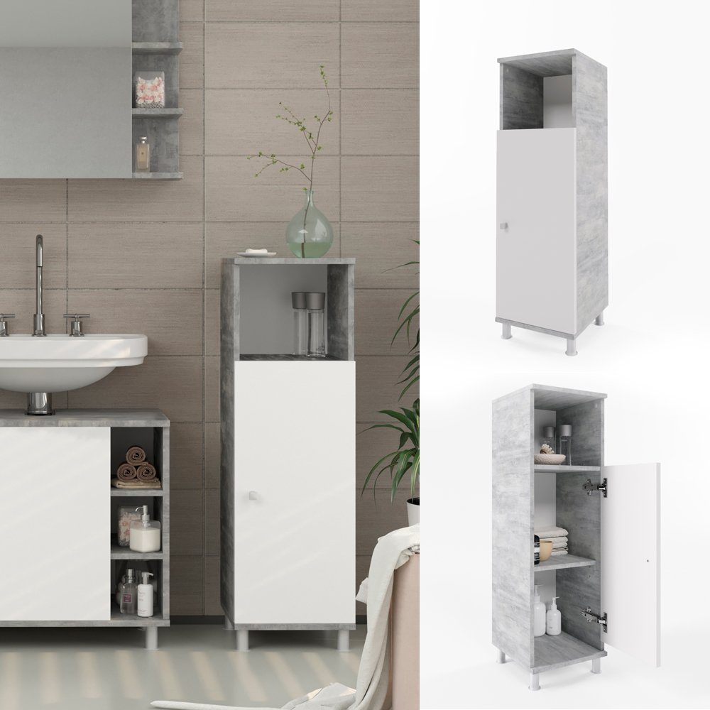 Vicco Midischrank Fynn, Weiß/Beton, 30 x günstig online kaufen