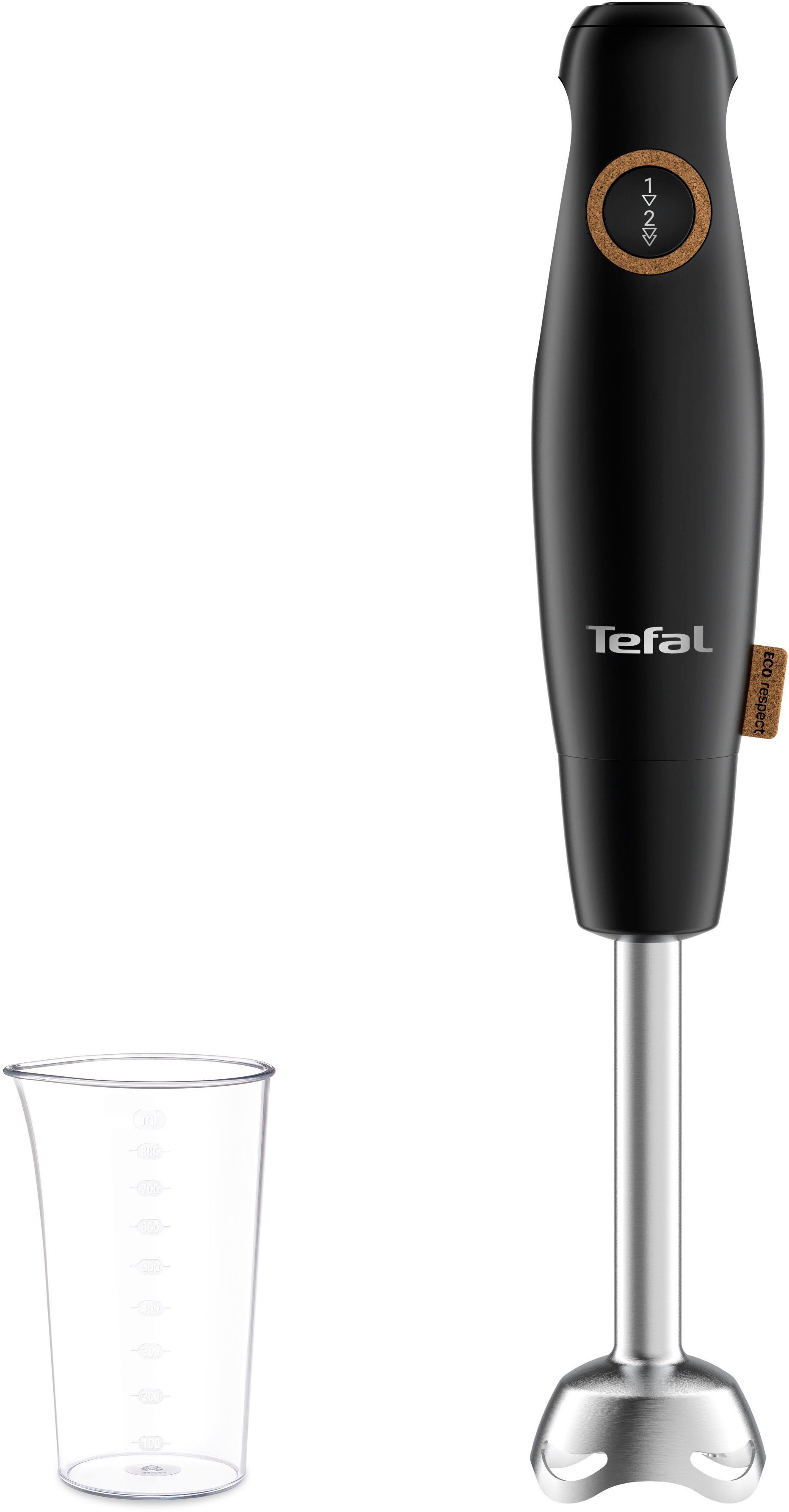 Tefal Stabmixer HB46E8 Eco Respect, 600 W, 4 Powelix-Klingen, Spritzschutz, ergonomischer Griff