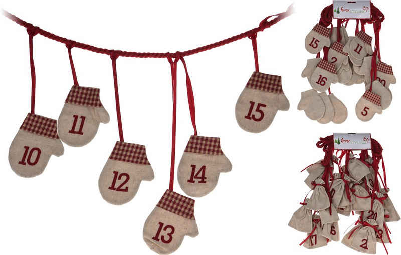 Koopmann befüllbarer Adventskalender Selfmade Kalender zum selbst befüllen Säckchen Stiefel
