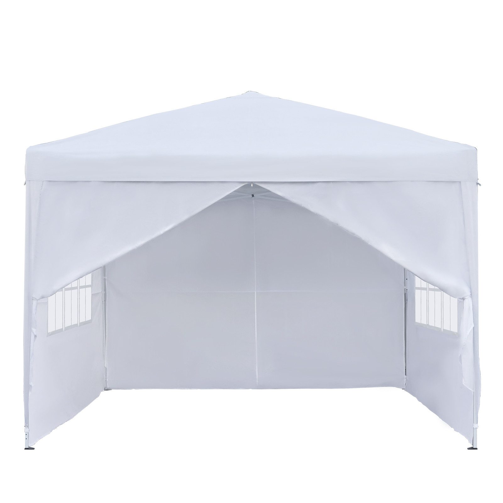 FIVMEN Partyzelt 2.5x2.5m Faltpavillon Gartenpavillon mit 4 Seitenteilen und Fenstern