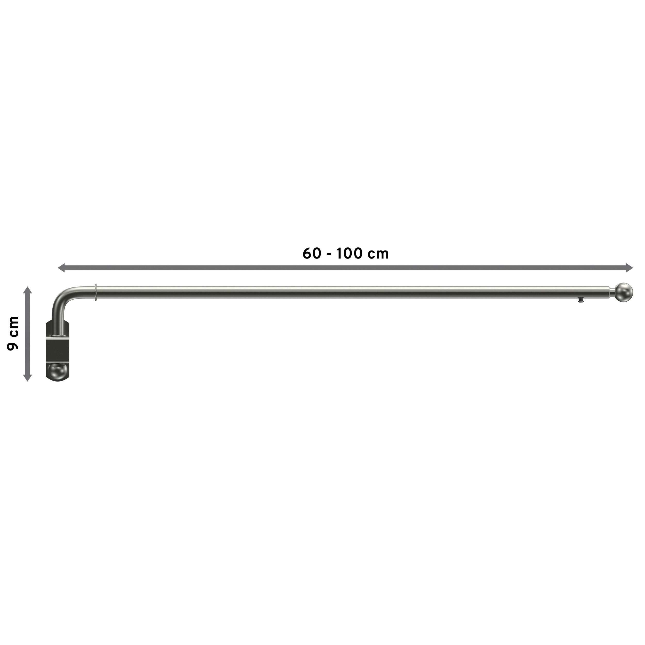 INTERDECO Schwenkstange Cassina, ausziehbar, Wandmontage, Metall, Edelstahl-Optik, 2 Stk / Packung, 13/9