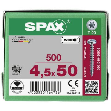 SPAX Schraube SPAX 0201010450505 Holzschraube 4.5 mm 50 mm T-STAR plus Stahl WIR