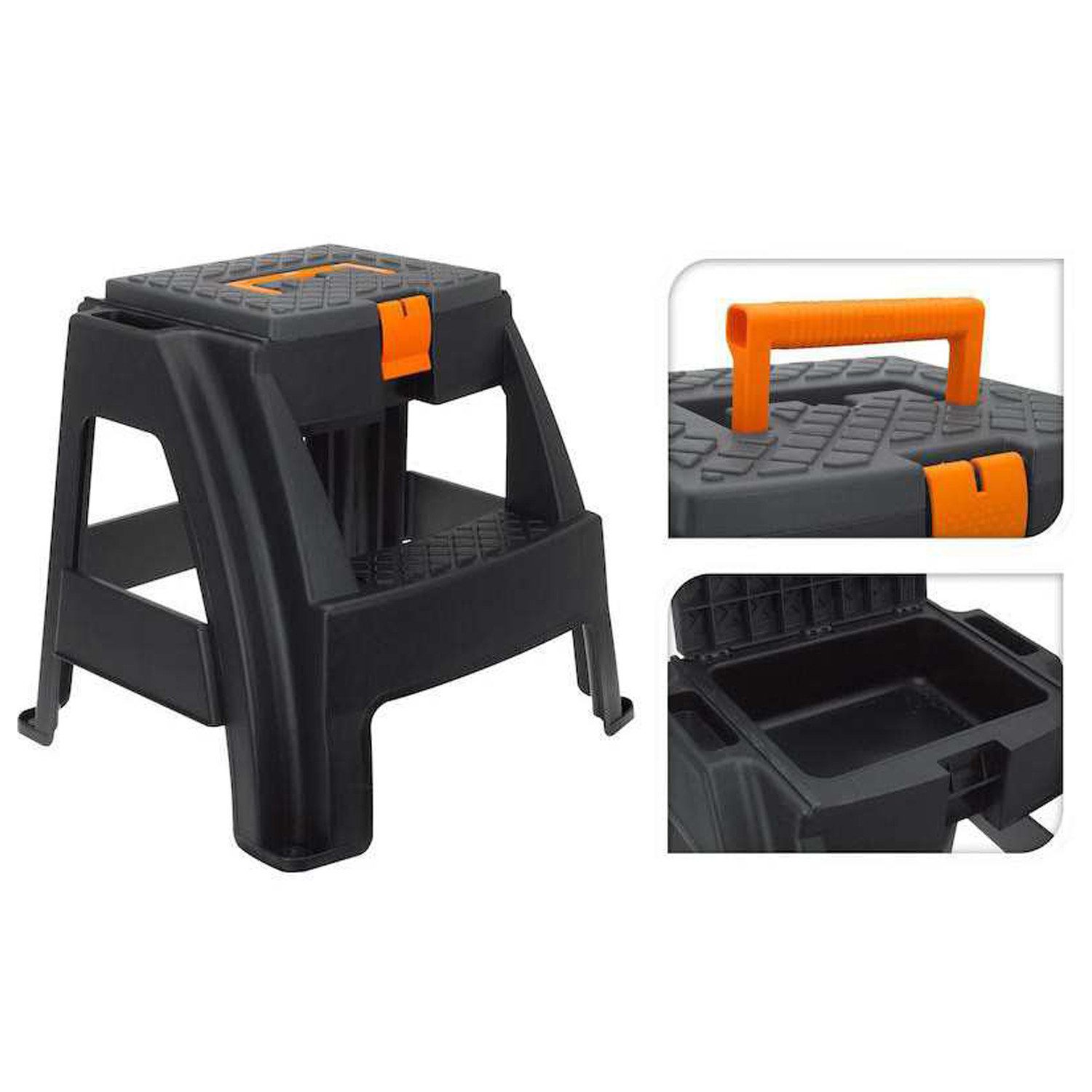 Mojawo Fußhocker Tragbarer Fußhocker Fußtritt Sitzhocker Hocker mit Staufach H43cm