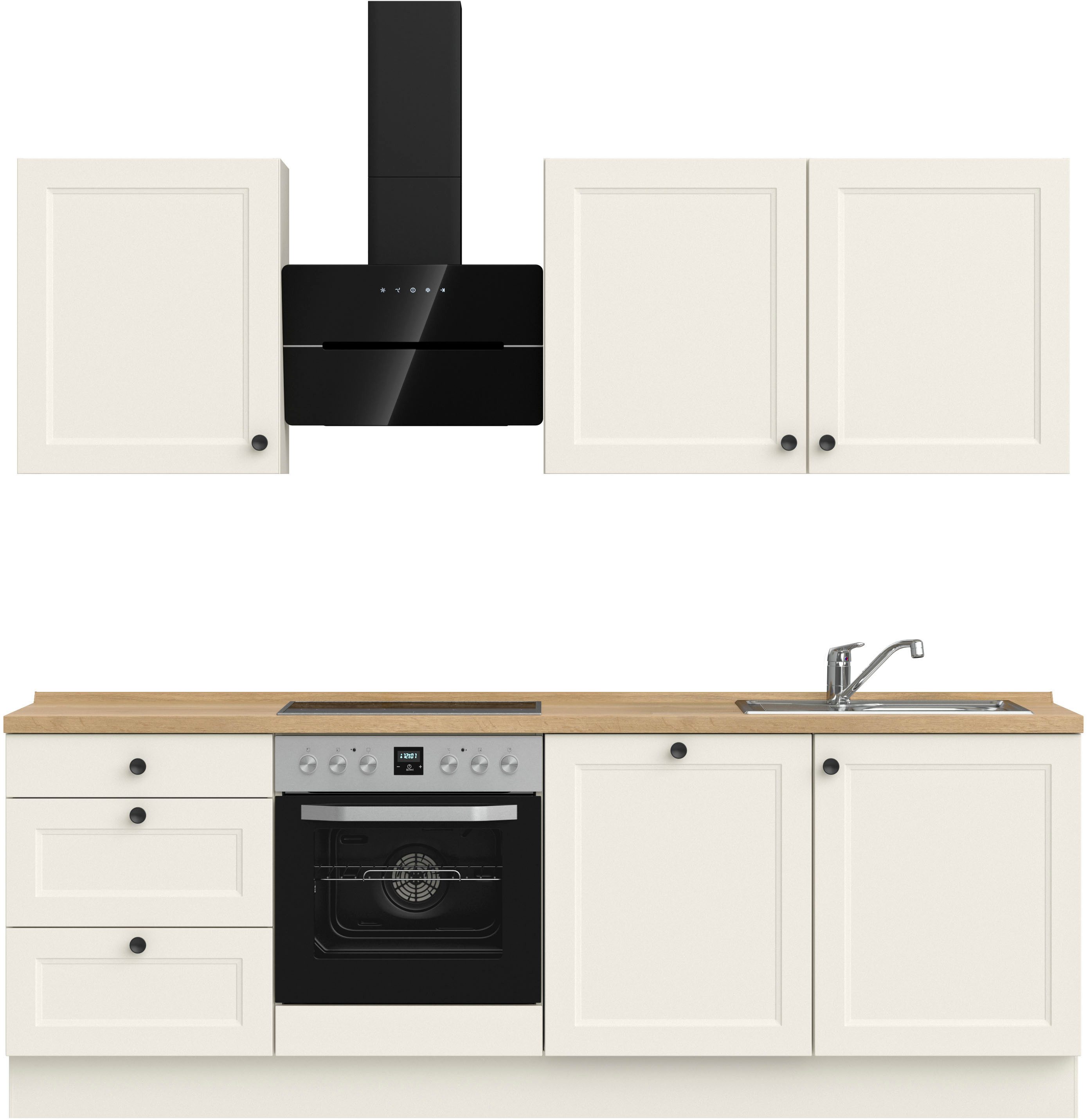 nobilia® Küchenzeile "Cascada II", NEU: individuell anpassbar mit gratis Profi-Beratung, vormontiert, Breite 240 cm, Ausrichtung wählbar, wahlw. mit E-Geräten