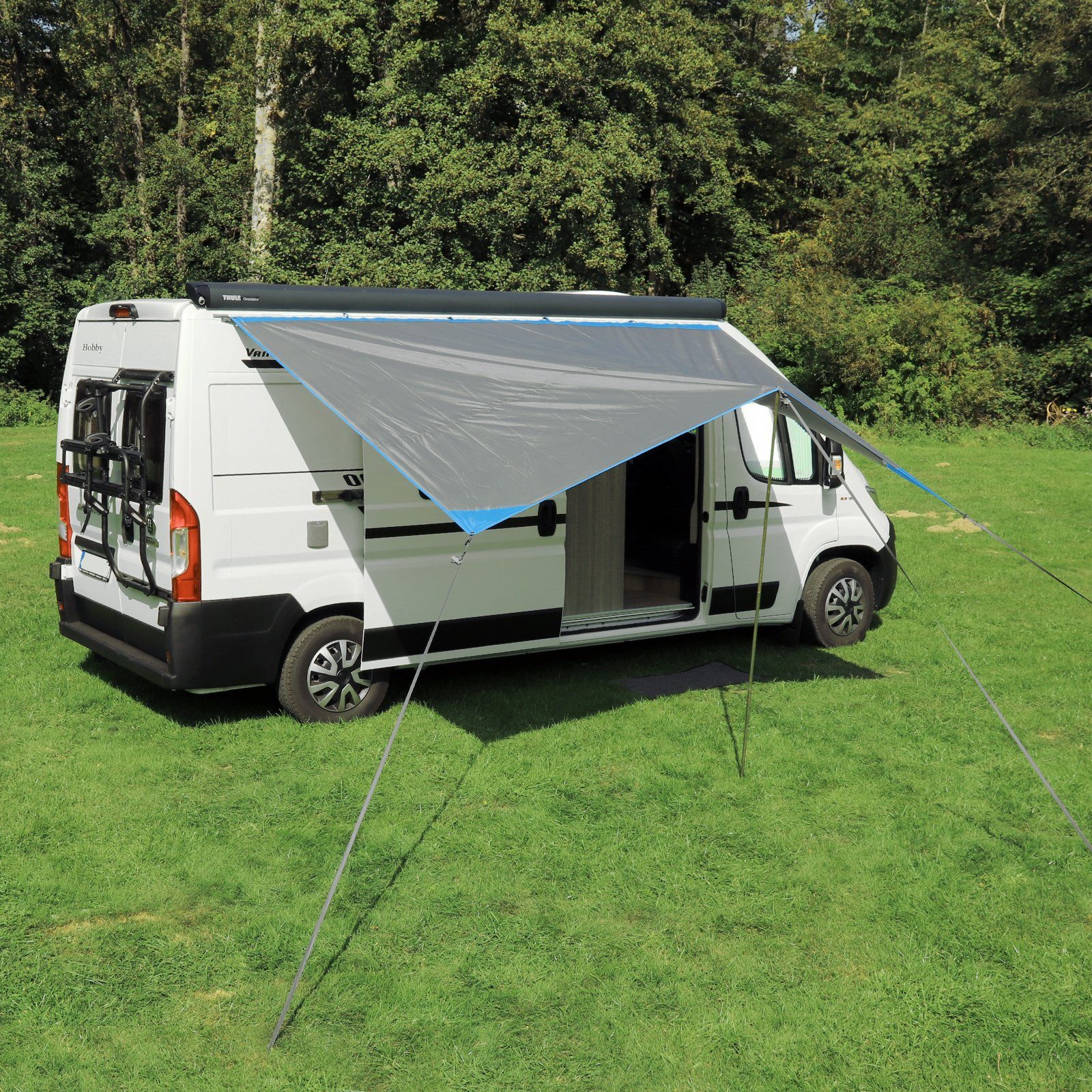 deiwo Sonnensegel Wohnmobil Wohnwagen Sonnensegel, grau, 2,50 x 2,4m, Wassersäule 2000mm – Bild 3 von 5