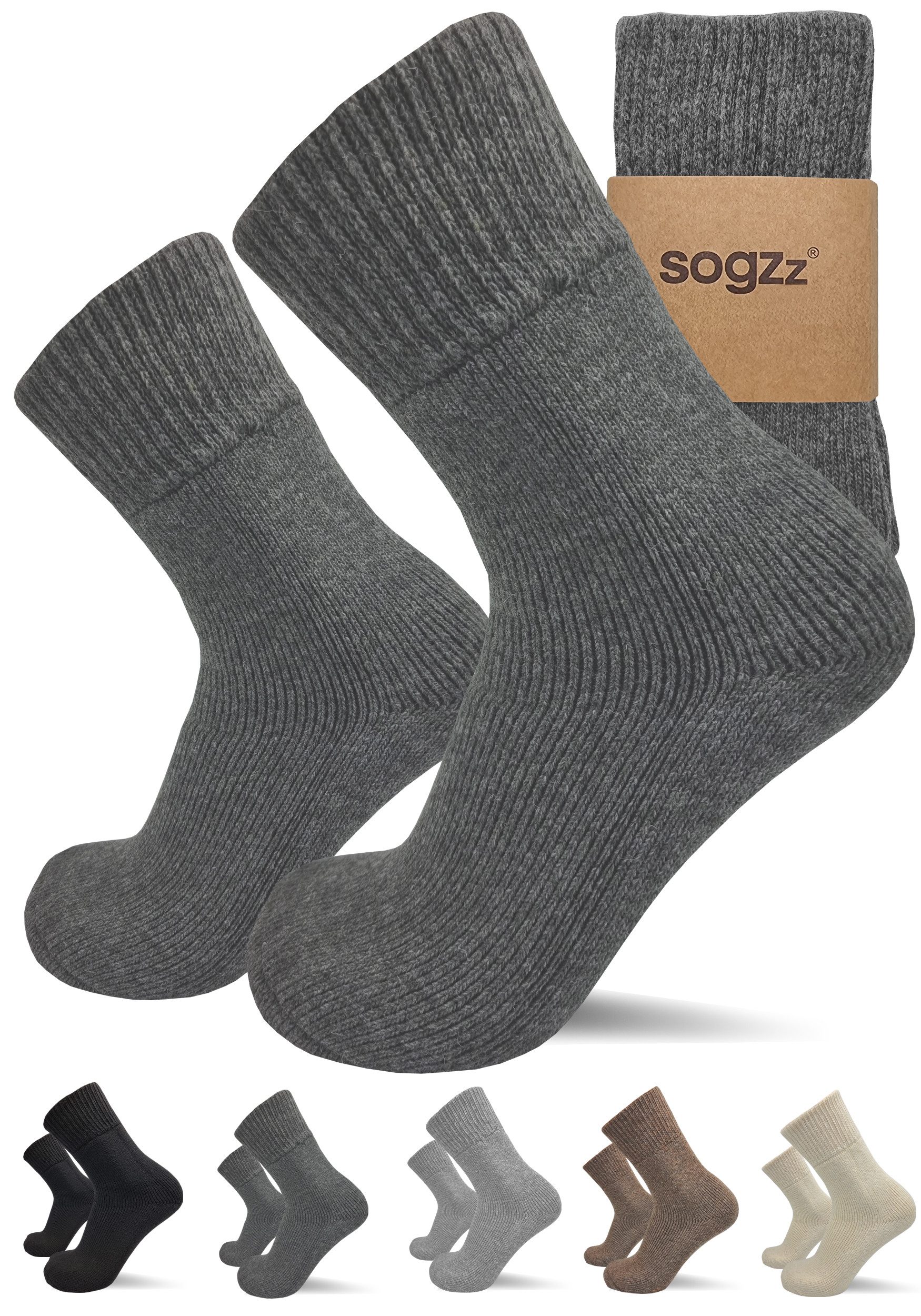 sogzz Thermosocken 2 Paar aus Premium Schafwolle, Gr. 35-50, Wintersocken Herren Damen (Thermo Winter FX PRO, 2-Paar)