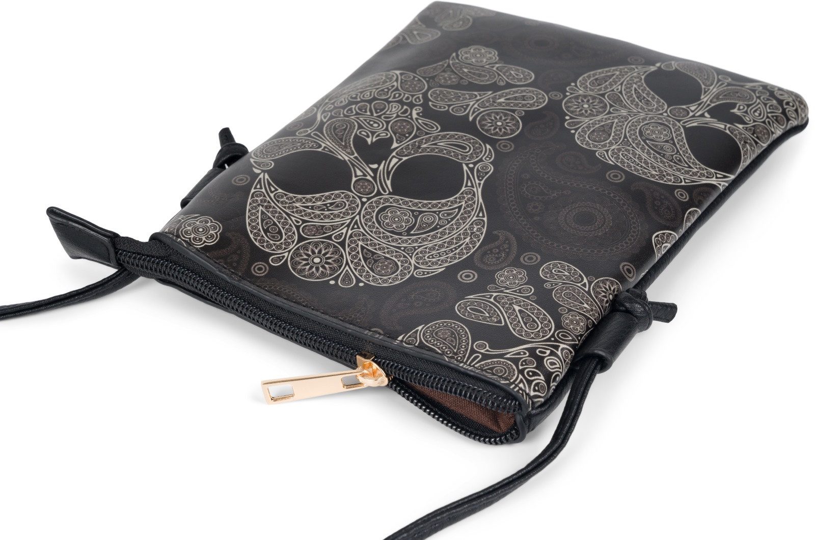 styleBREAKER Umhängetasche Mini Umhängetasche Totenkopf Paisley Print (1-tlg)