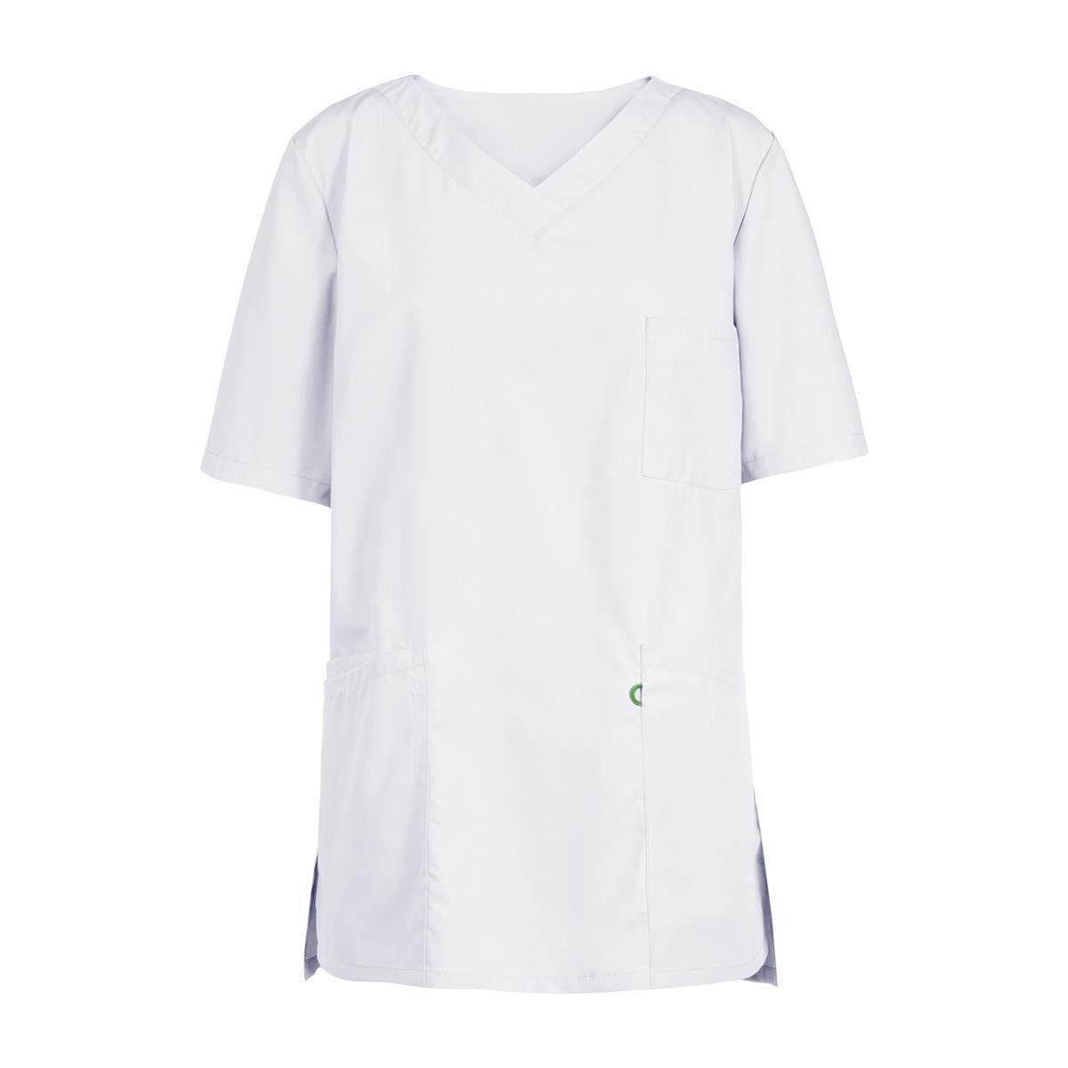 GREIFF Schlupfbluse Greiff CARE Damen Schlupfkasack Kurzarm V-Neck Regular-Fit Weiß