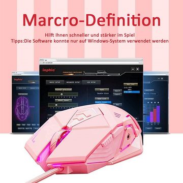 Bifurcation Kabelgebundene Gaming-Maus, USB-RGB-Maus mit Hintergrundbeleuchtung Gaming-Maus