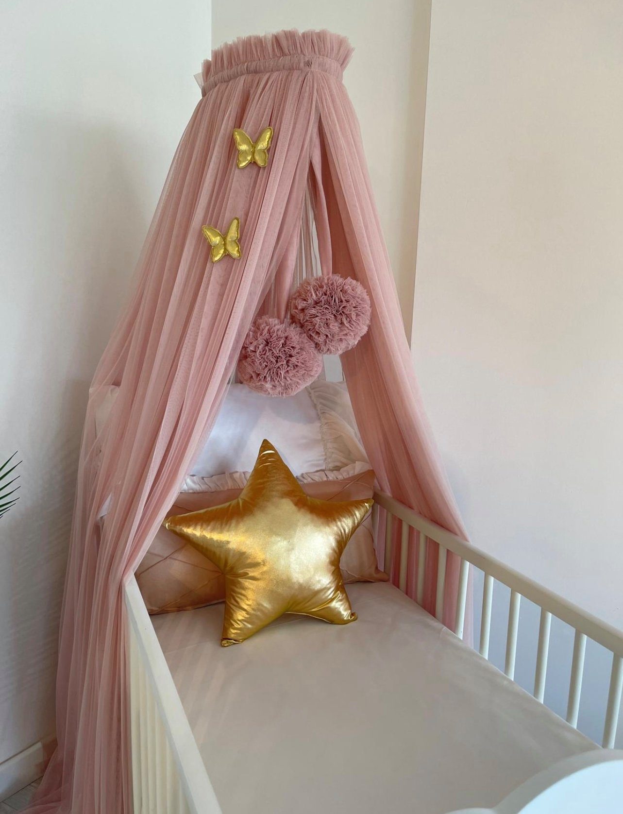 Baby Fancyroom Betthimmel Betthimmel aus 12 Meter Tüll aus 1. Klasse für Kinderbett Gitterbett, Himmel für Babybett Kinderbett