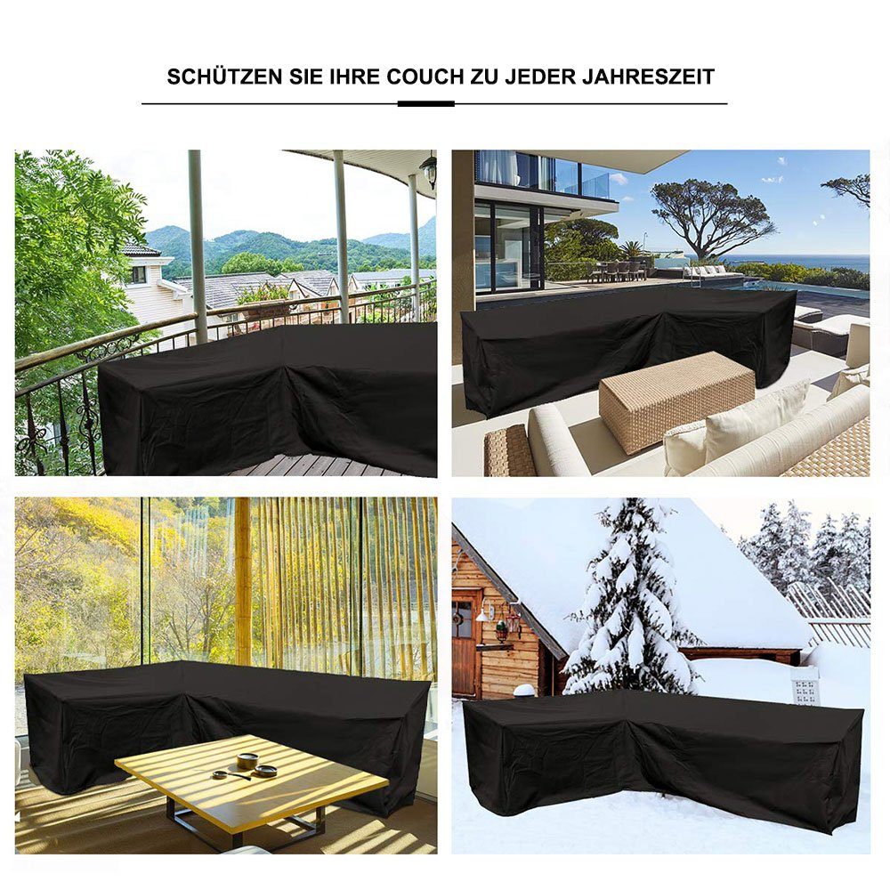 Rosnek Gartenmöbel-Schutzhülle L Form Regenschutz, Staubschutzhüllen,Outdoor Patio Garten, Lounge Set Sofa Schutzhülle – Bild 4 von 5