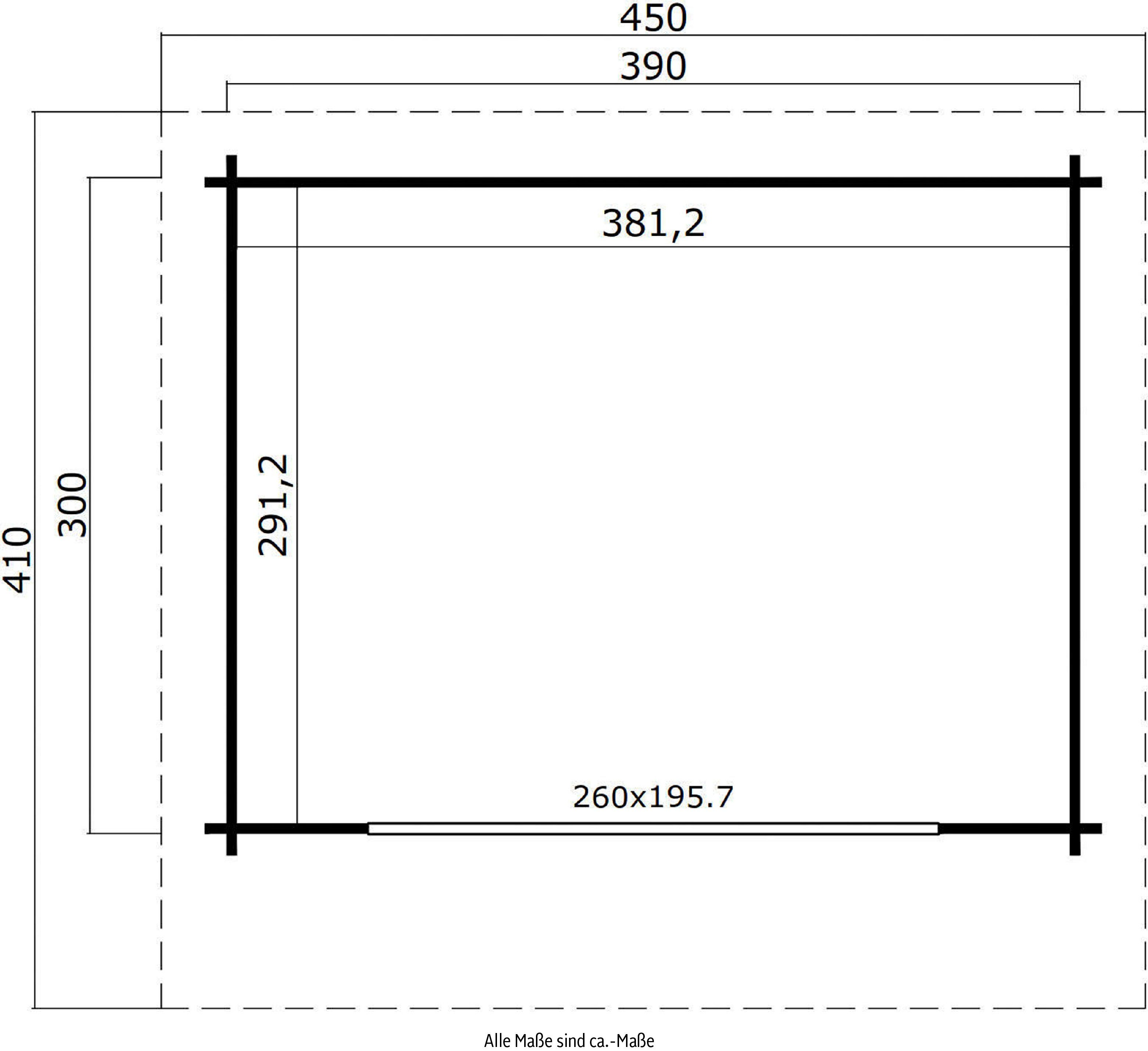 LASITA zum SUSSEX, MAJA 410x320 Fussbodenbretter Gartenhaus verlegen) BxT: naturbelassen cm, (Set, inkl.