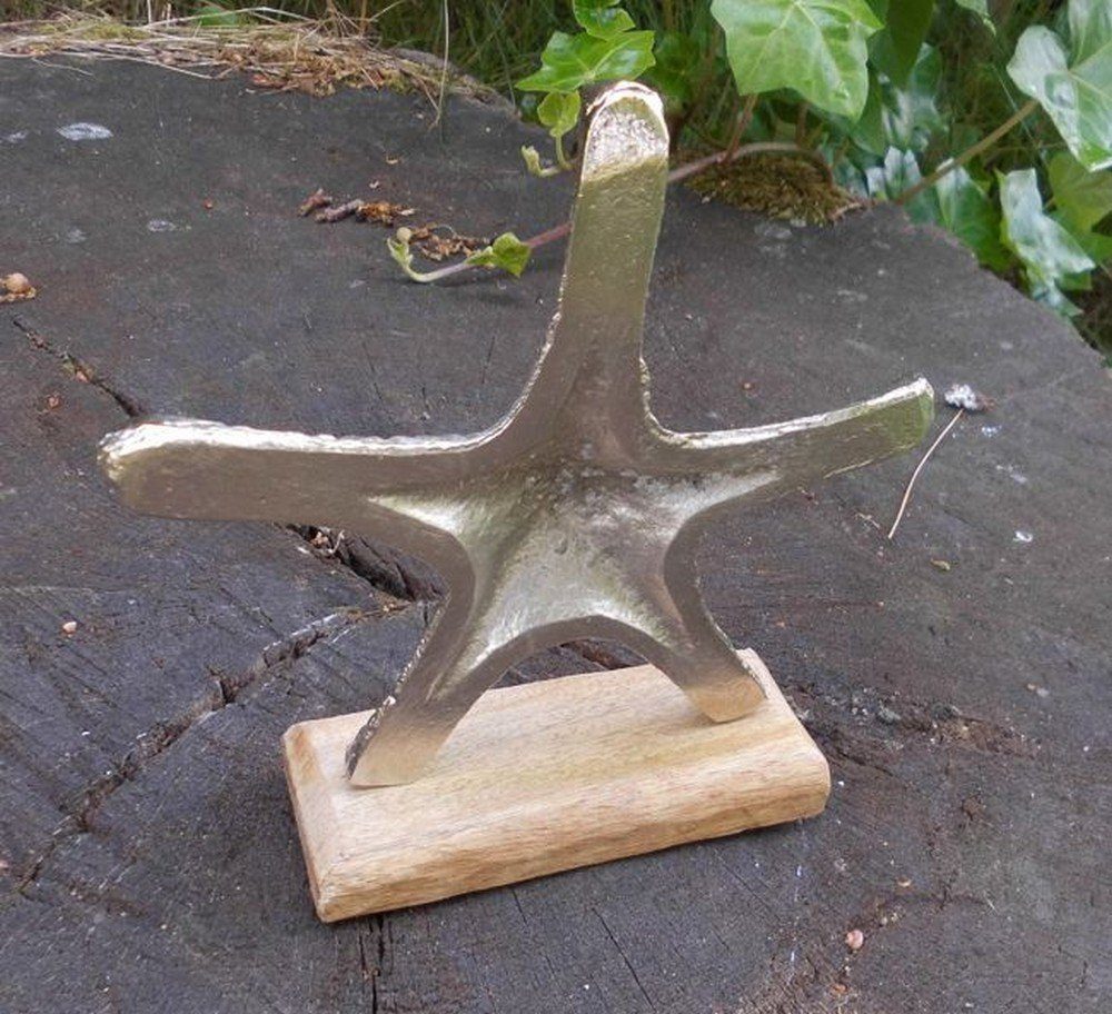 Deko-Impression Dekoobjekt Deko- Seestern. Maritimes Dekoobjekt Aluminium + Holz massiv (1 St)