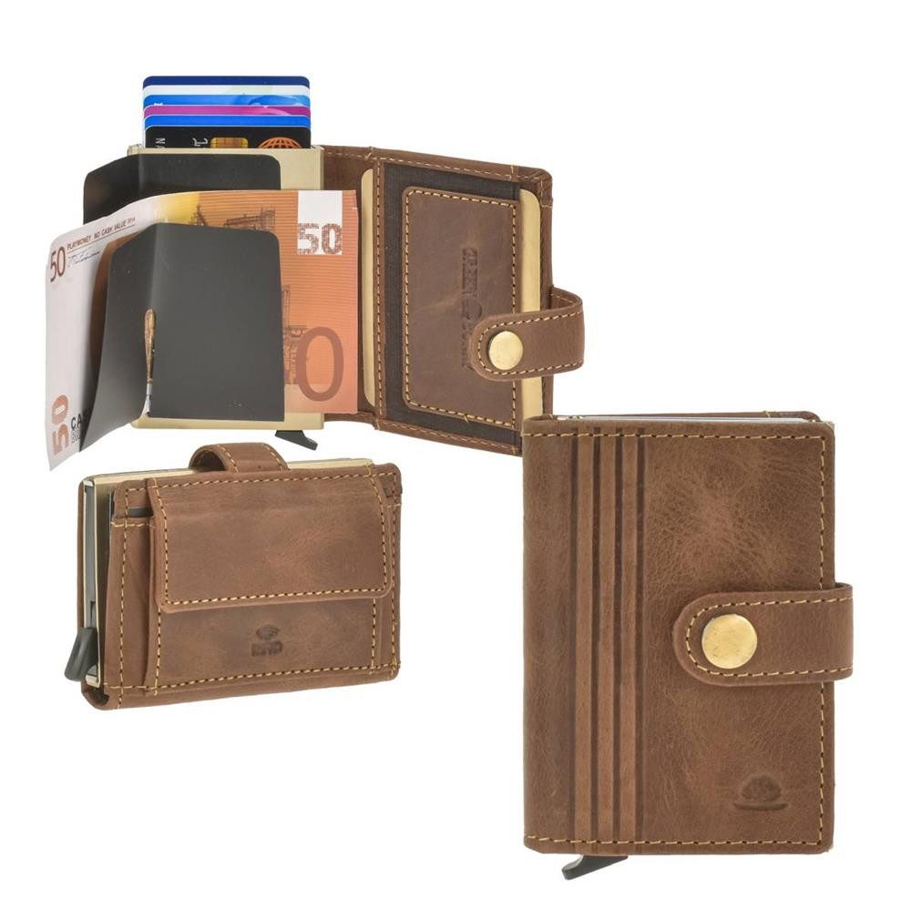 Geldbörse "Vintage" Kartenetui Leder Minibörse klein mit RFID Schutz