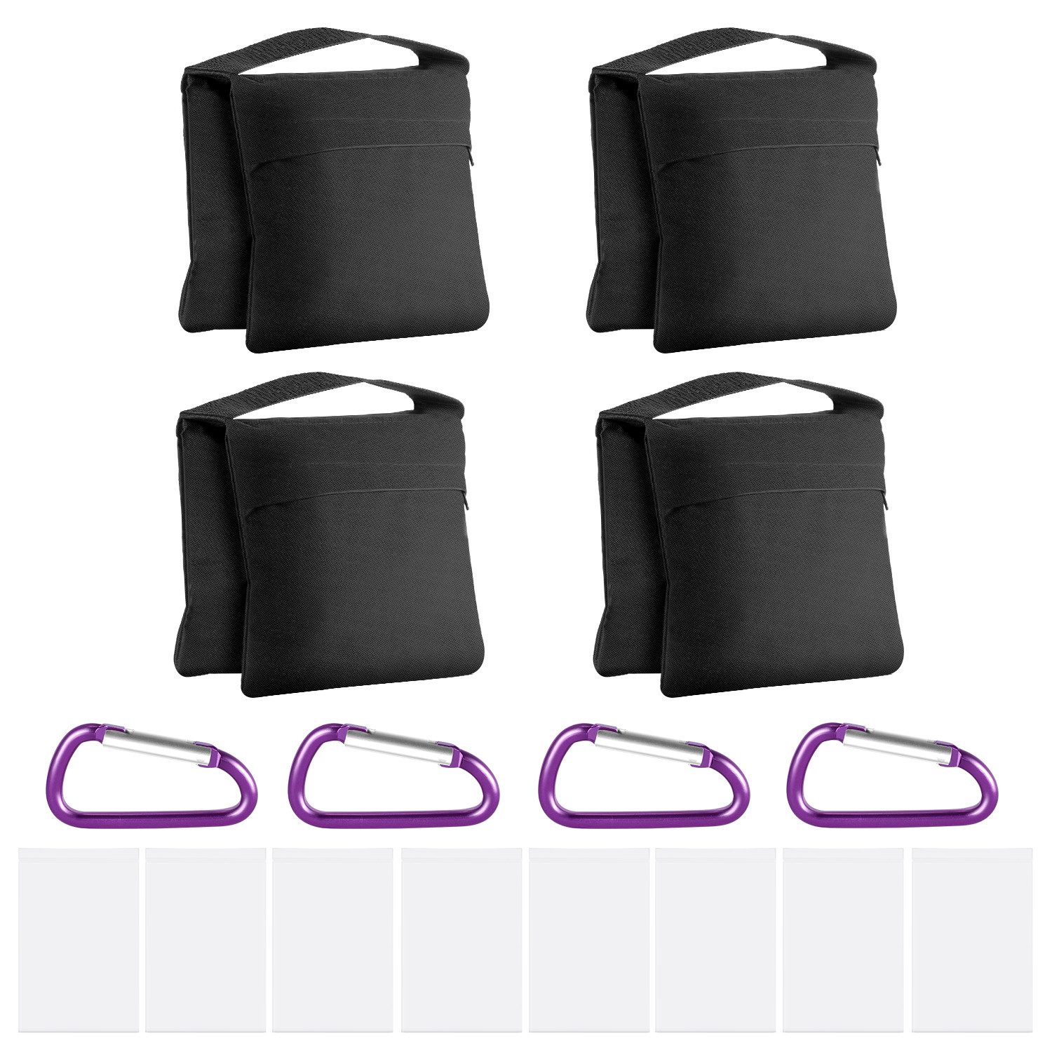 Neewer Hintergrundsystem 4 Pack Fotografie Heavy Duty Sandsäcke Saddlebag Design, 4 Gewichtstaschen, transparente PP Tasche und Clips enthalten