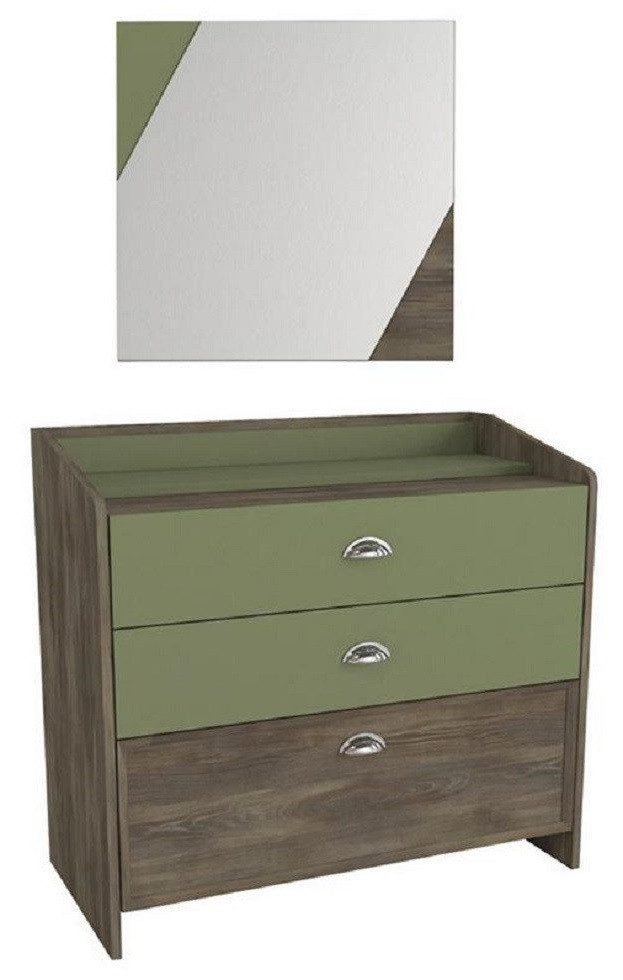 Xlmoebel Kommode Luxus Kommode mit grünem Spiegel für modernes Jugendzimmer (Kommode mit Spiegel, Kommode mit Spiegel), Hergestellt in Europa