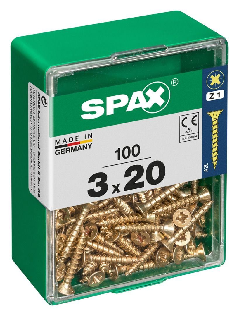 PZ Spax SPAX 20 x 3.0 mm Holzbauschraube Universalschrauben 1 100 -