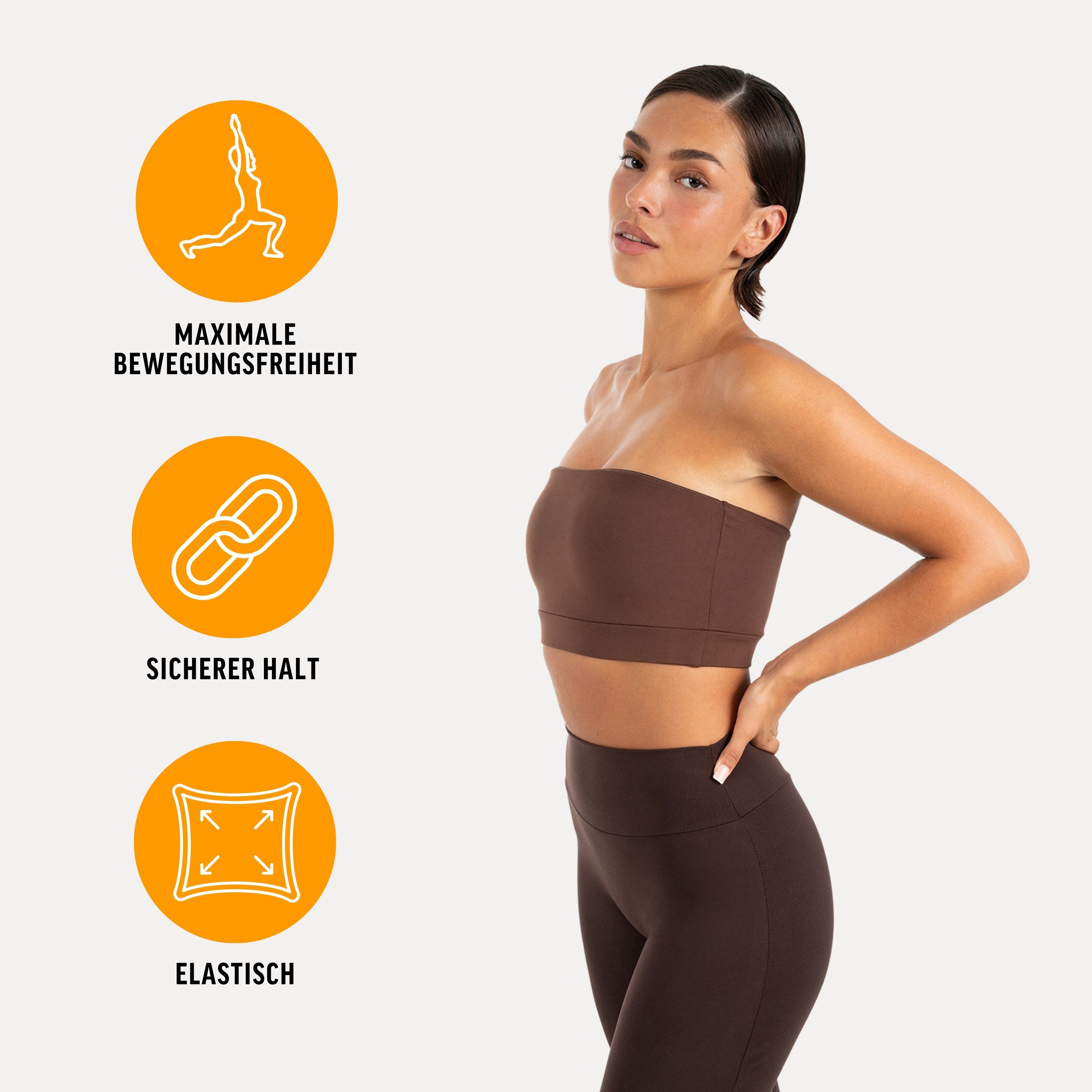 Smilodox Sport-BH Neola Gym BH Damen, Bustier, Slim Fit, Fitness BH, Yogatop Bandeau Style, Stretch Komfort, elastisch, Gym, schulterfrei