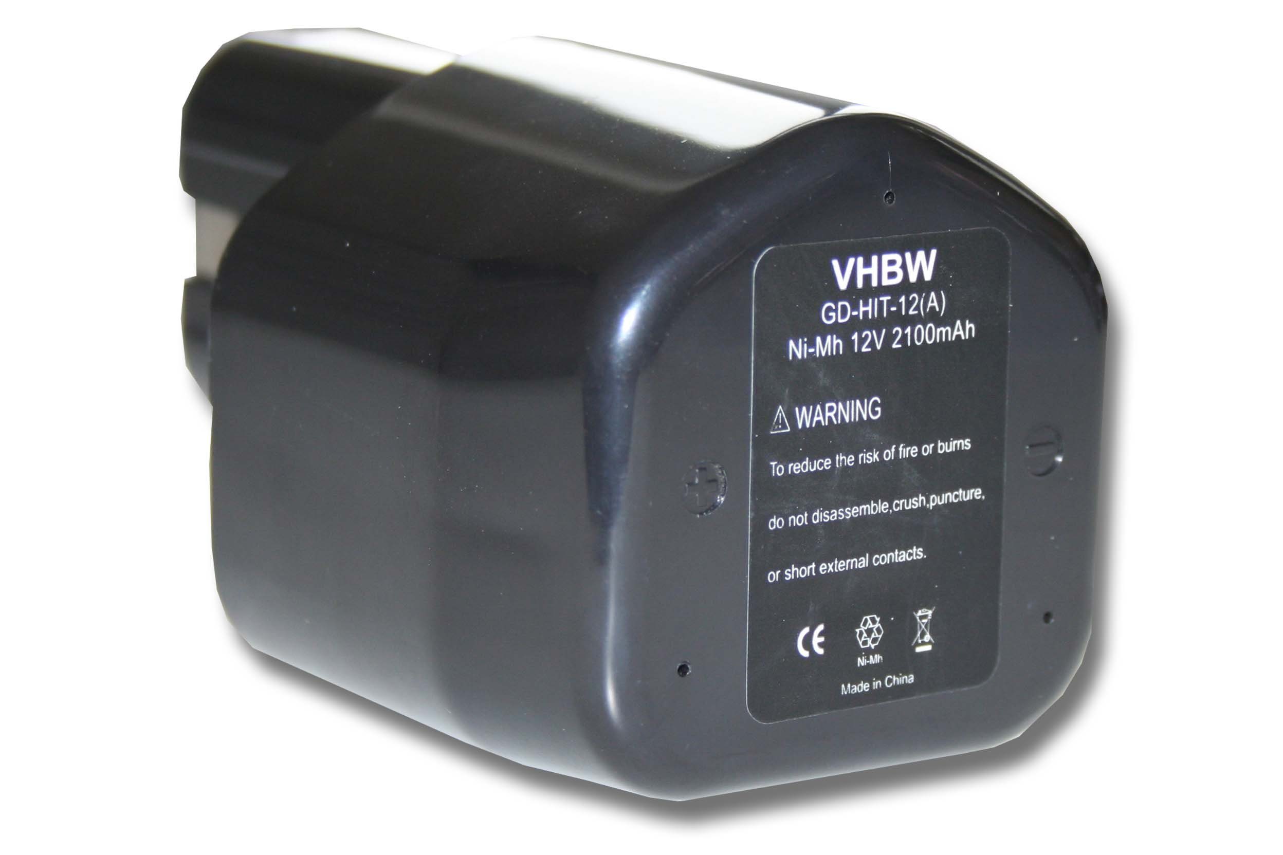 vhbw kompatibel mit Hitachi WR12DMR Akku WR 12DMR, NiMH 2100 V) (12 mAh WR 12DM2