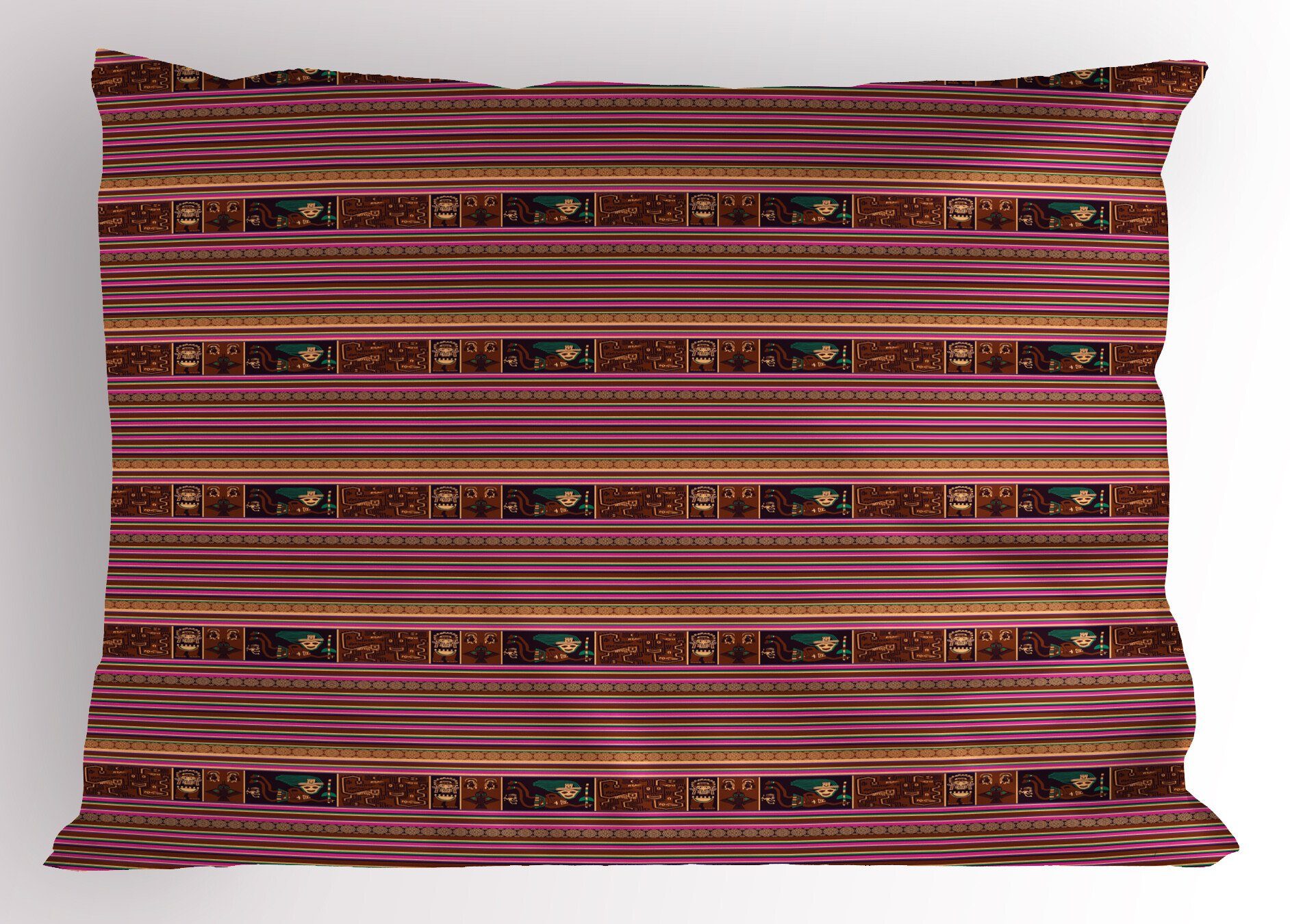 Standard Ethnisch (1 Kissenbezüge Dekorativer King Folk Stück), Motive Kissenbezug, Gedruckter Size Abakuhaus Stripes