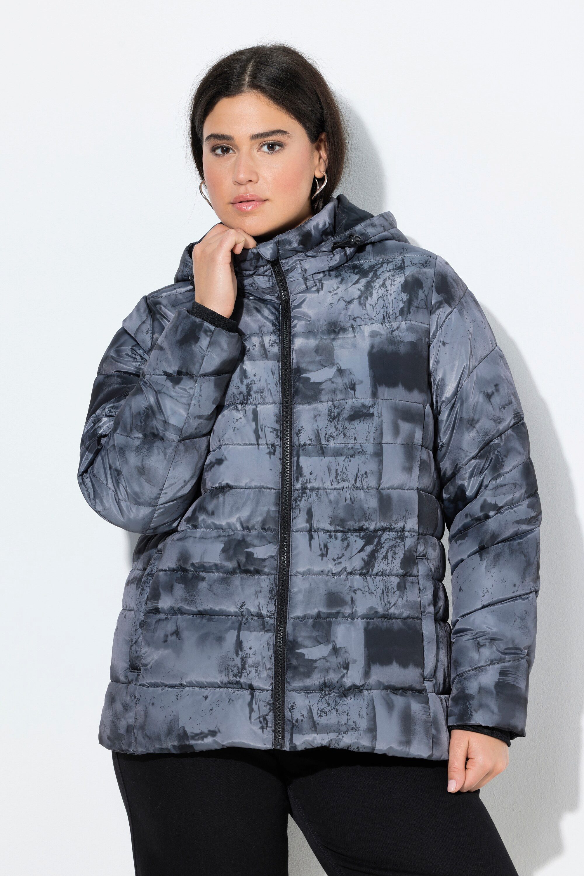 Ulla Popken Steppjacke HYPRAR Steppjacke Alloverdruck wasserabweisend günstig online kaufen