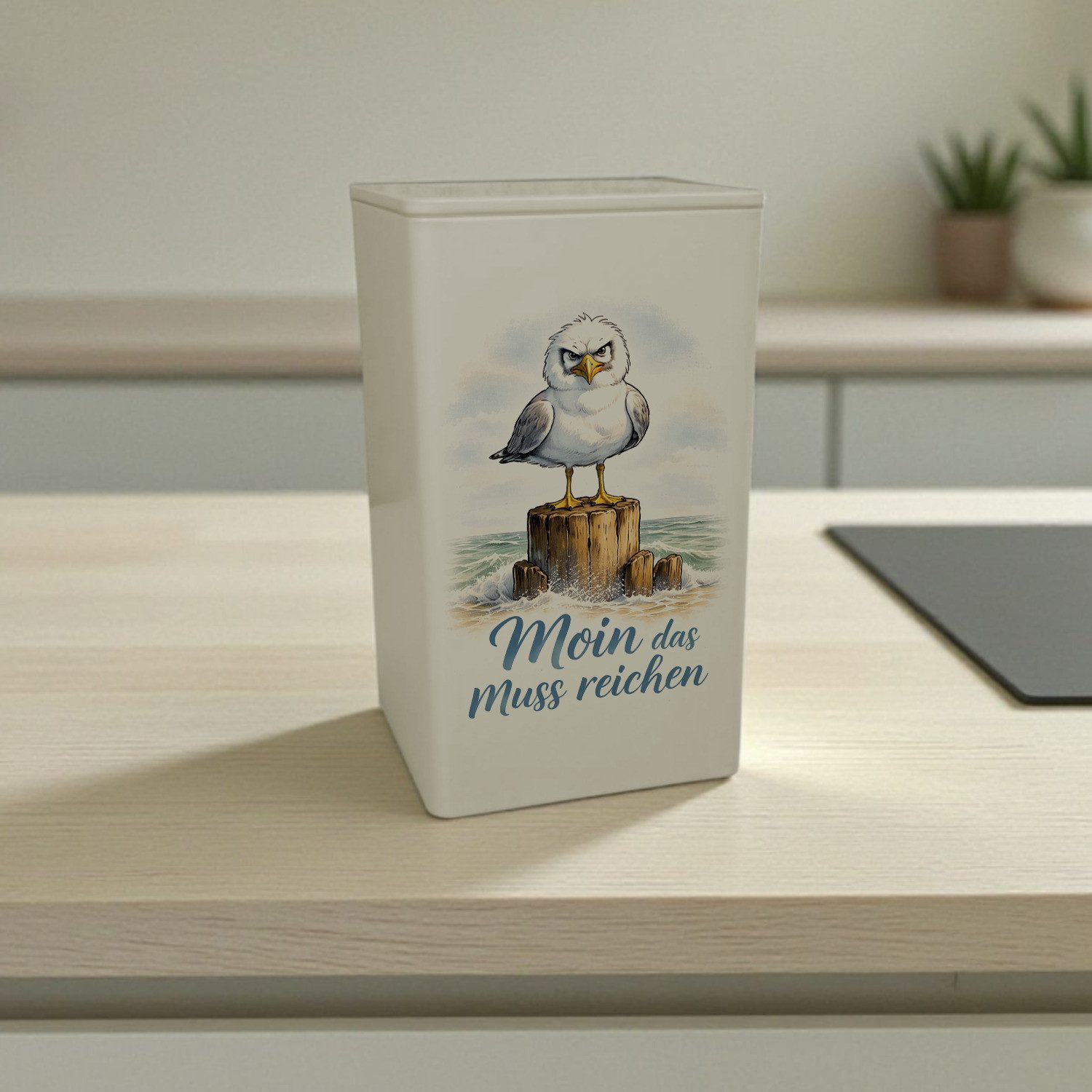 speecheese Aufbewahrungsdose Möwe Moin das Muss reichen Dose 900ml maritim – Bild 2 von 2