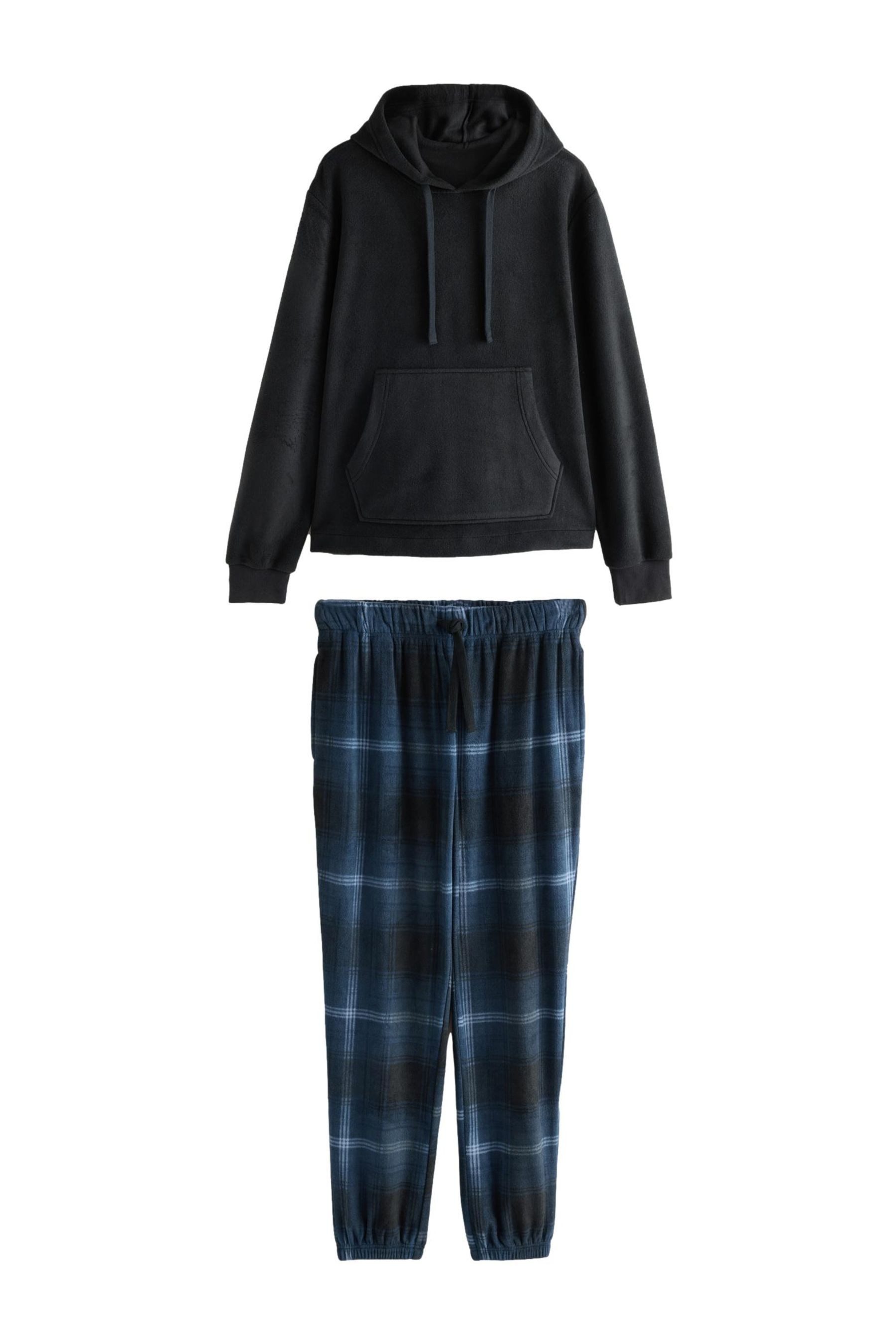 Pyjama Karierter Langarm-Schlafanzug aus Thermofleece