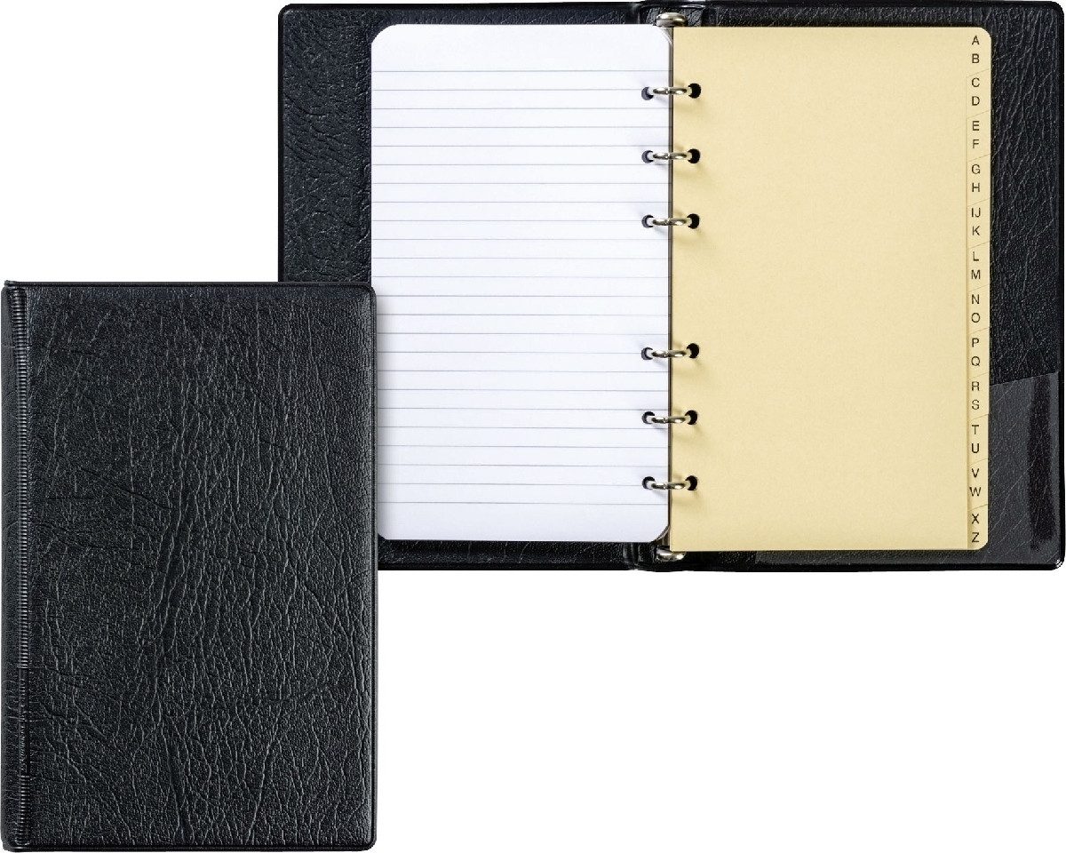 BRUNNEN Präsentationsordner Ringbuch Kunstleder 6 Ringe 10mm incl. Einlage schwarz