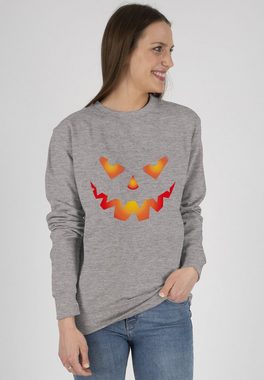 Shirtracer Sweatshirt Halloween Kürbis Gesicht Gruseliger Kürbisgesicht Gruselig Böse (1-tlg) Halloween Kostüme Damen