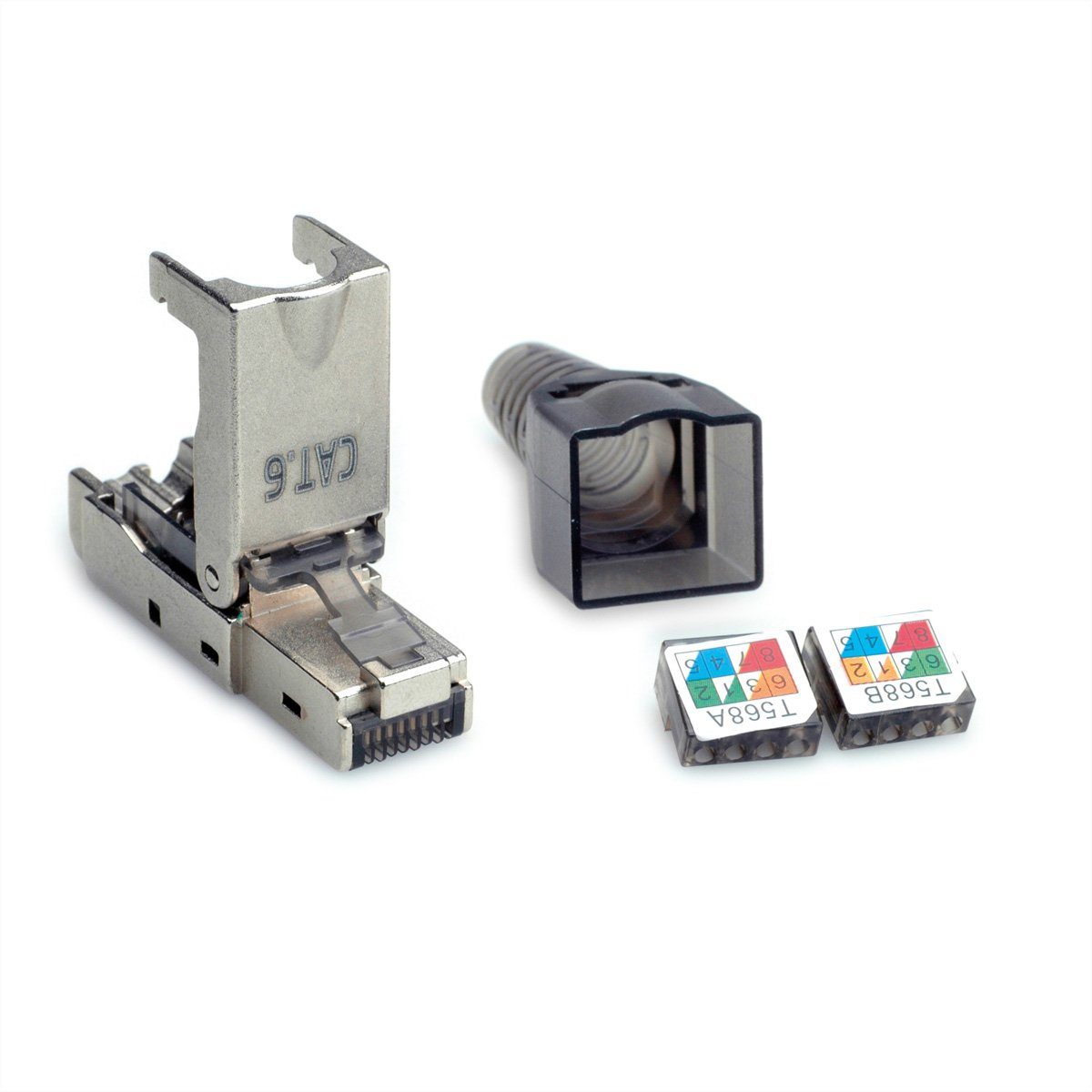 feldkonfektionierbarer RJ-45 Stecker Kat.6 (Class E), STP Netzwerk-Panel