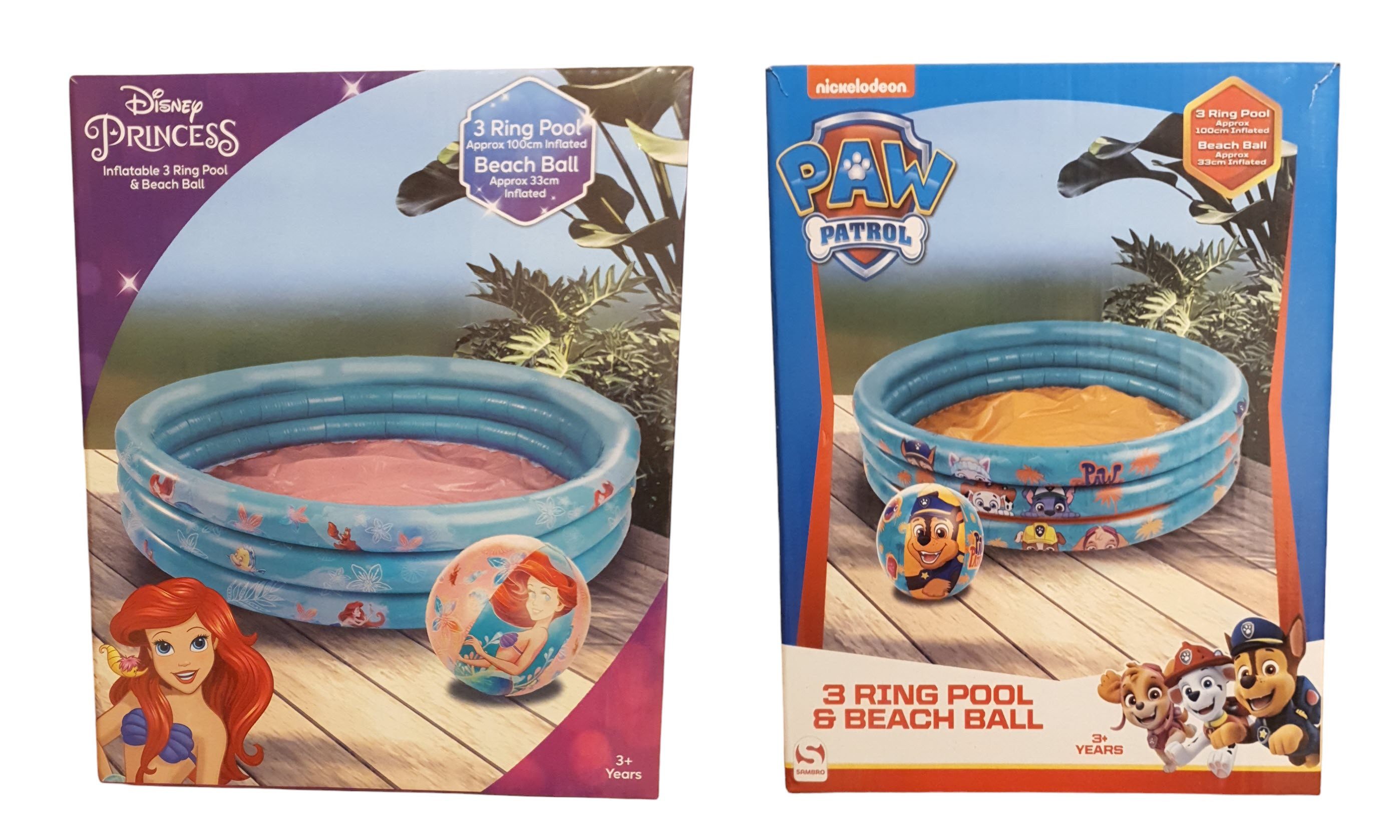 Disney Planschbecken Pool 3 Ringe mit Strandball 100 cm 3 Ring Pool w. Beach Ball