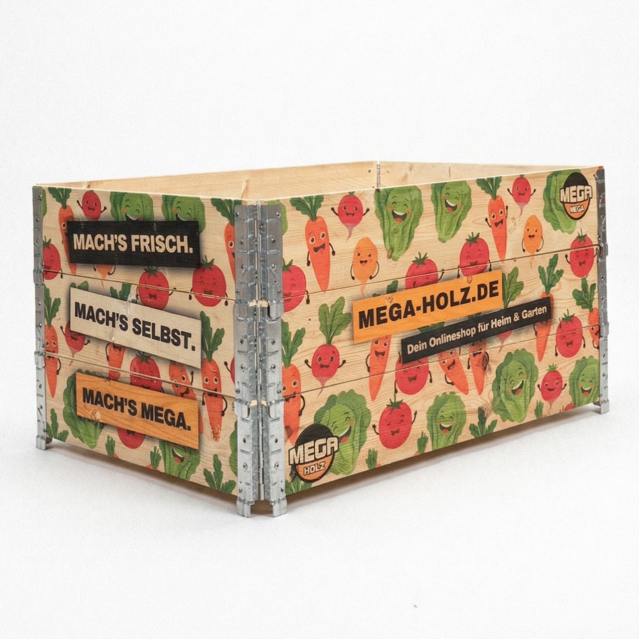 Mega-Holz Hochbeet Palettenrahmen 80x120 cm Kiefer - 3-teiliges Holz Hochbeet Stapelbar (3 St), 3x 120x80x20 cm (BxTxH) - Gartenbeet Aufsatzrahmen