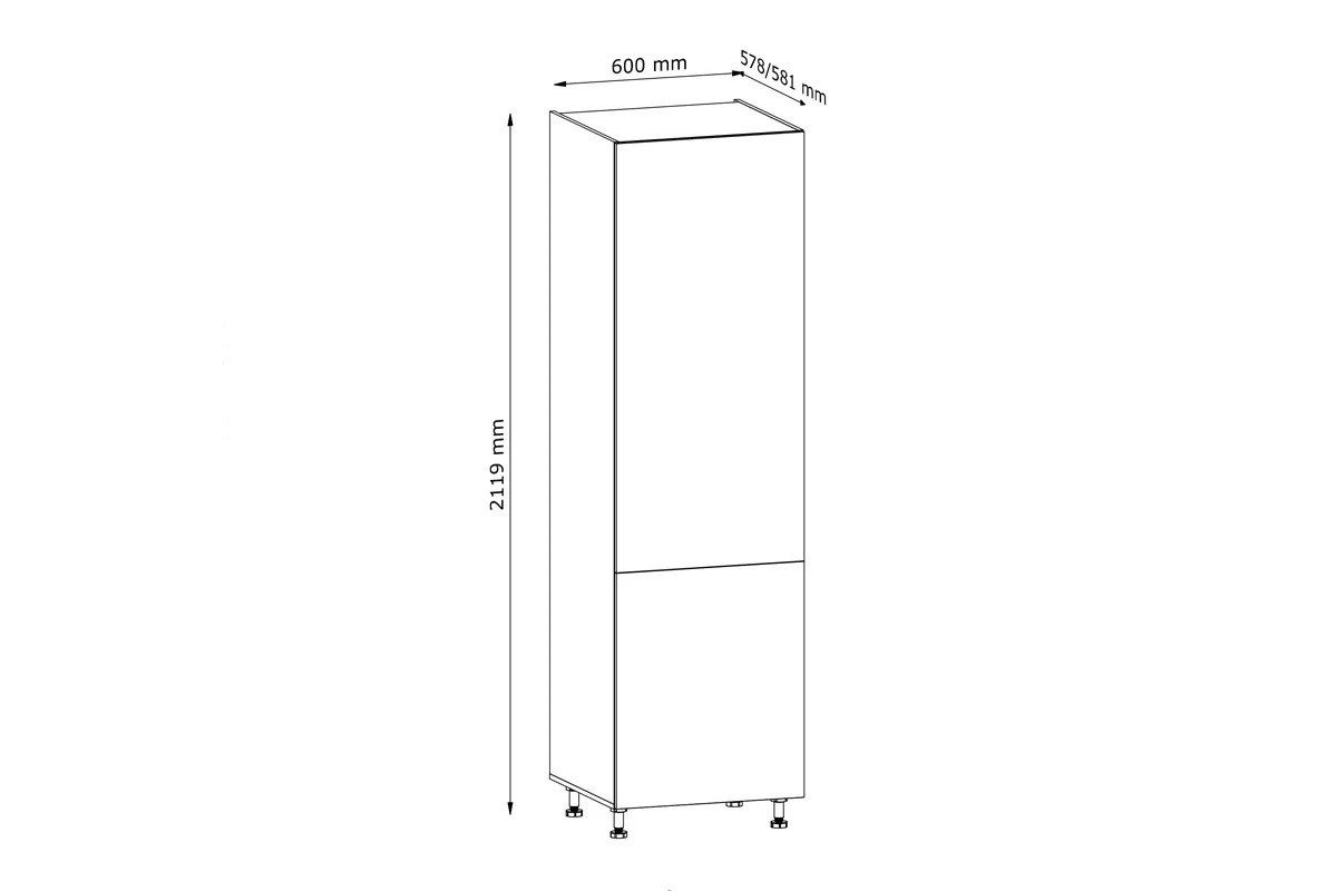 ROYAL24_MARKT Kühlumbauschrank - Vertikale Aufbewahrungslösung für jede Küche (Küchen Kühlumbauschrank, 1-St., Nexa - D60ZL) Feinste Qualität - Modern - Zeitlos.