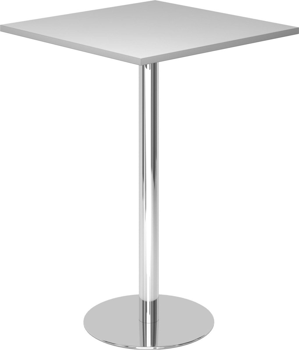 Empfangstheke Stehtisch 80x80cm grau/chrom