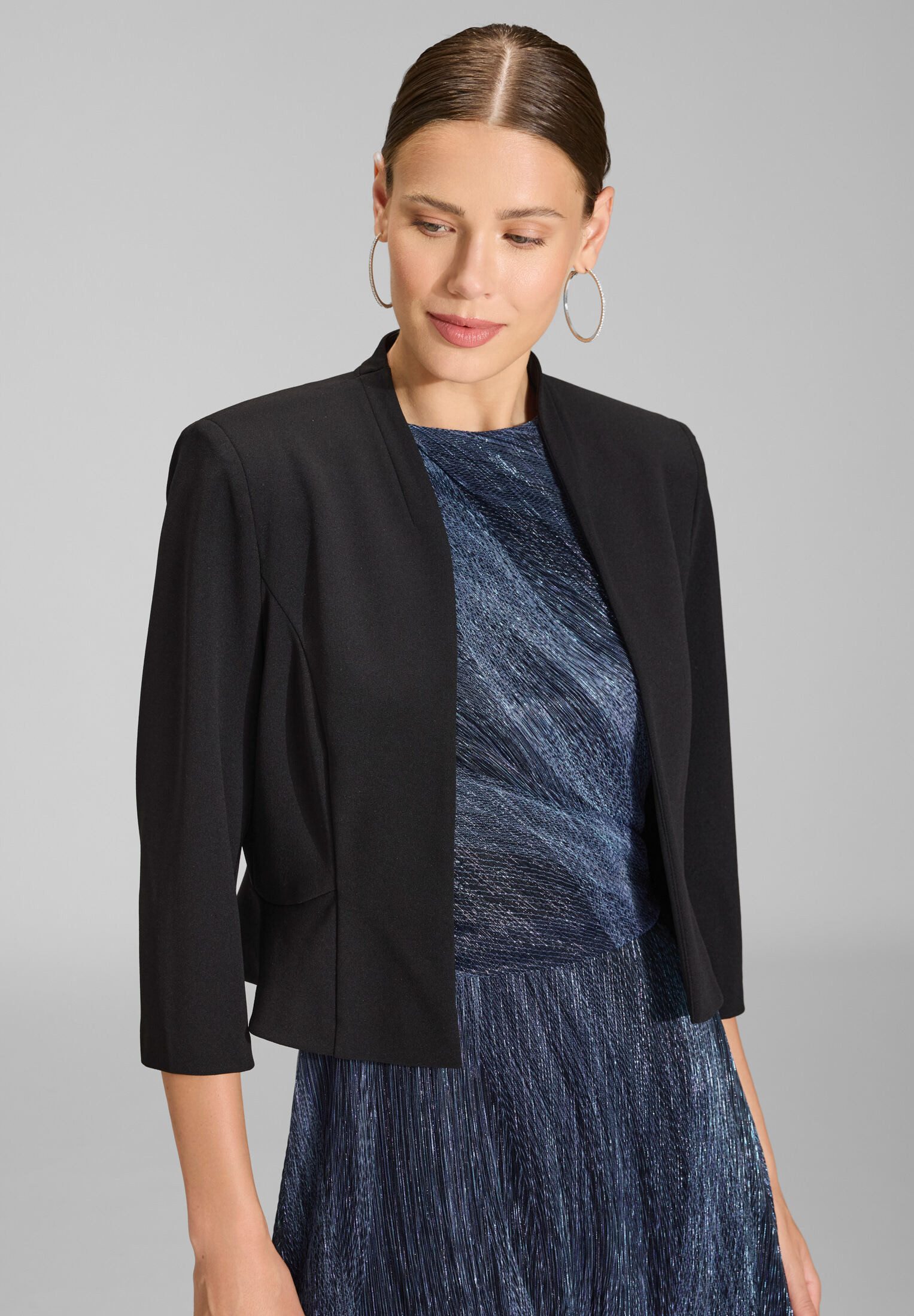 SWING Jackenblazer - Taillierte Jacke aus Jersey Crêpe Taillierter Schnitt