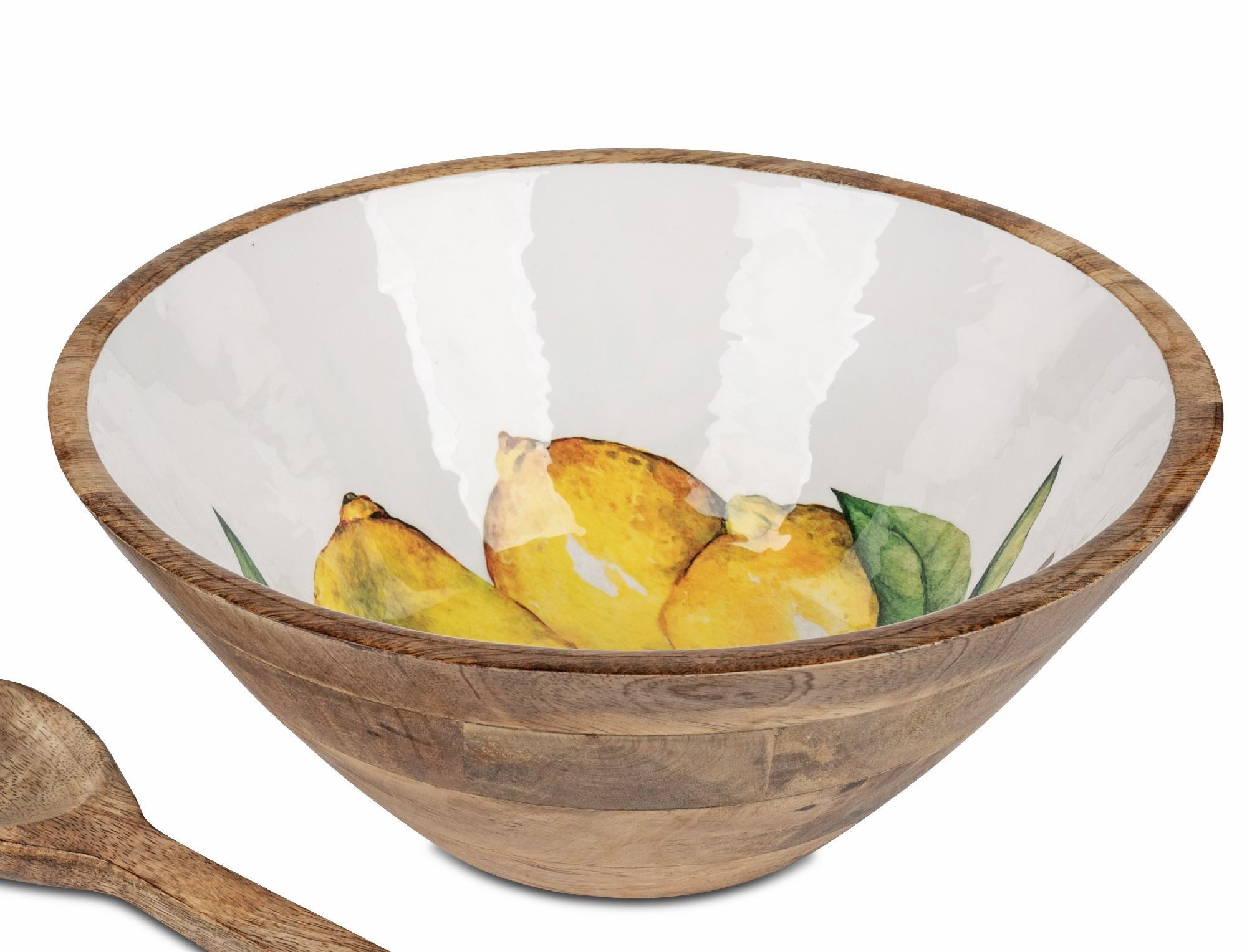 formano Salatschüssel Zitronen, Mangoholz, Lebensmittelecht, natur, Motiv: Zitronen